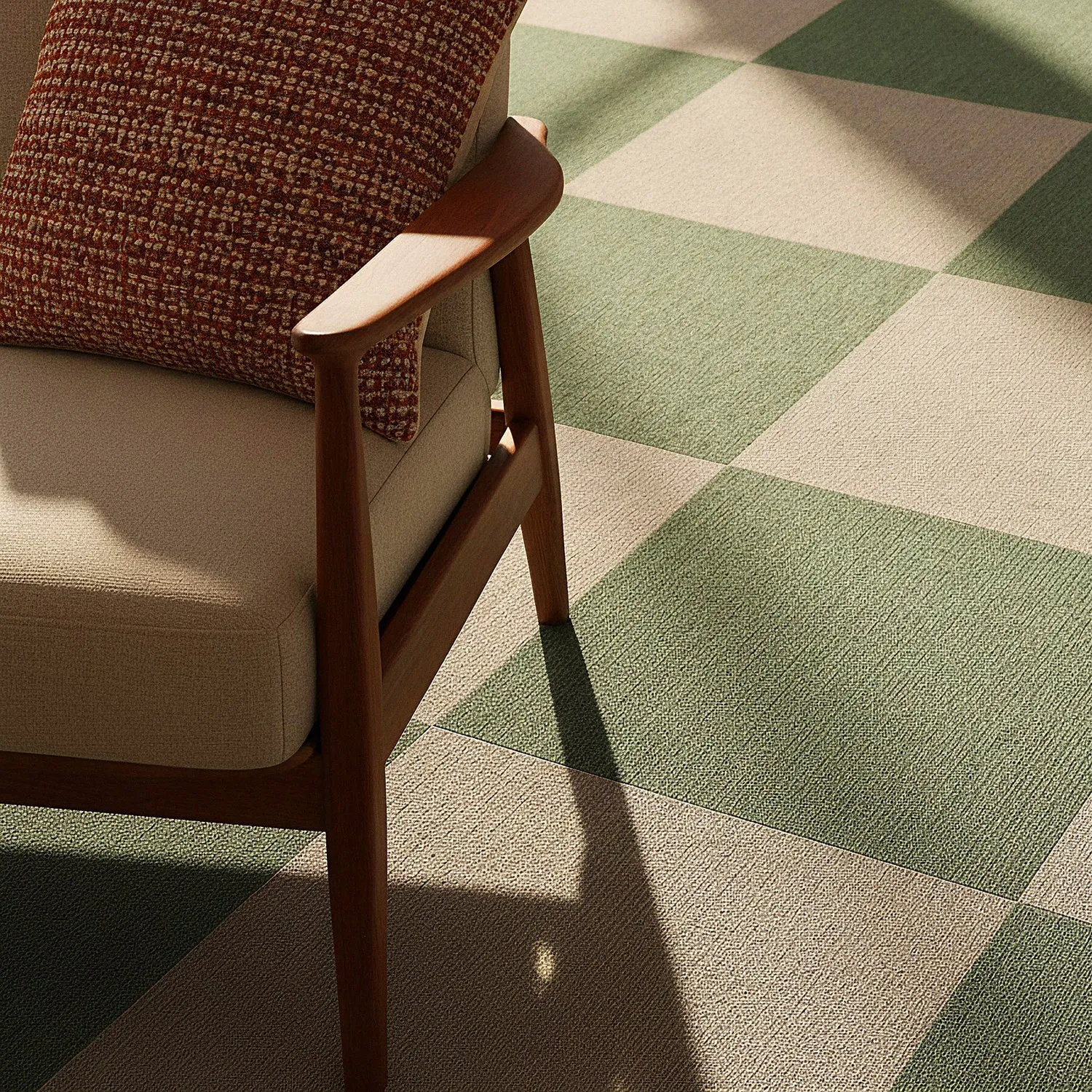 Moqueta - Almeria Losetas textiles 24 uds. (verde)