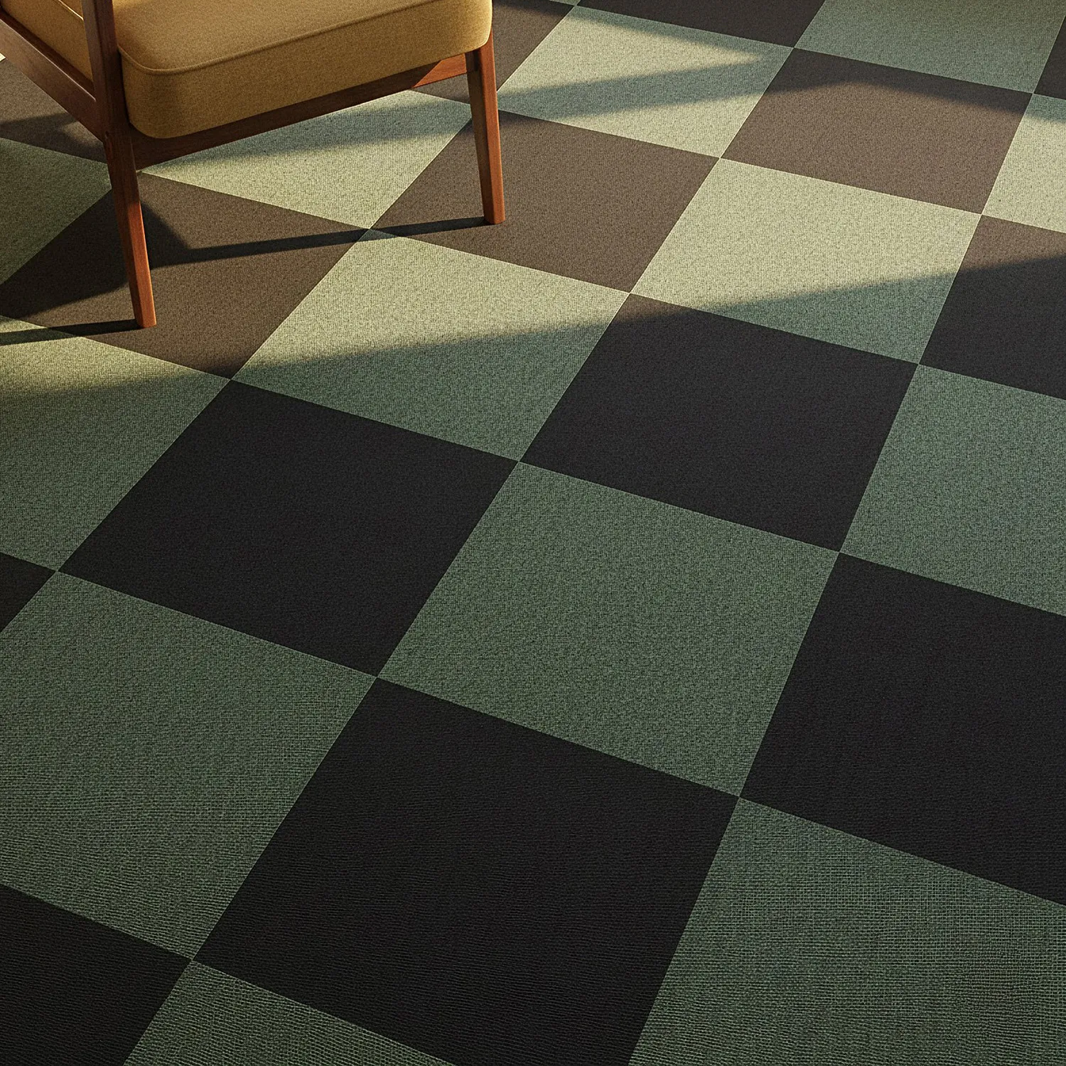 Moqueta - Almeria Losetas textiles 24 uds. (negro)
