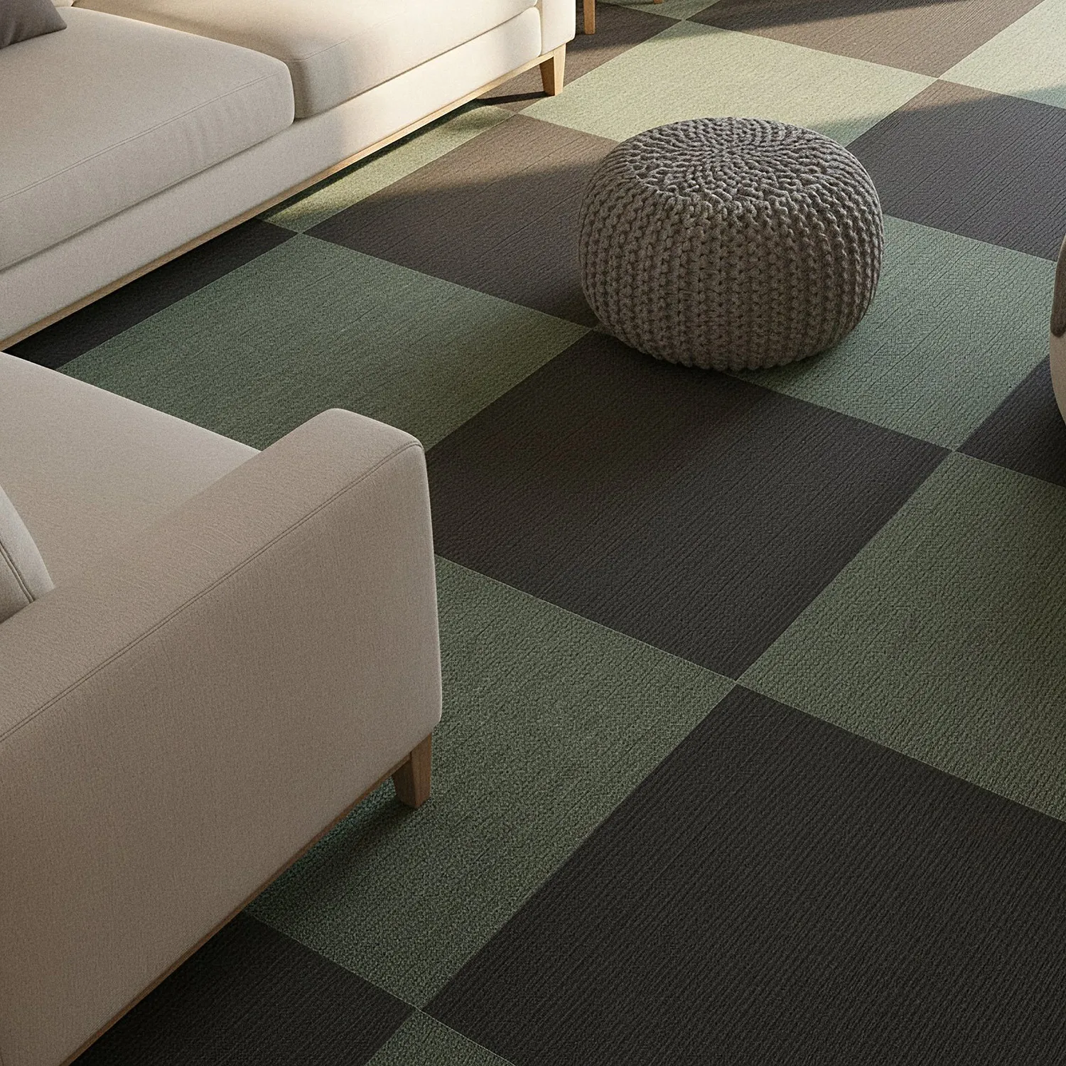 Moqueta - Almeria Losetas textiles 24 uds. (negro)