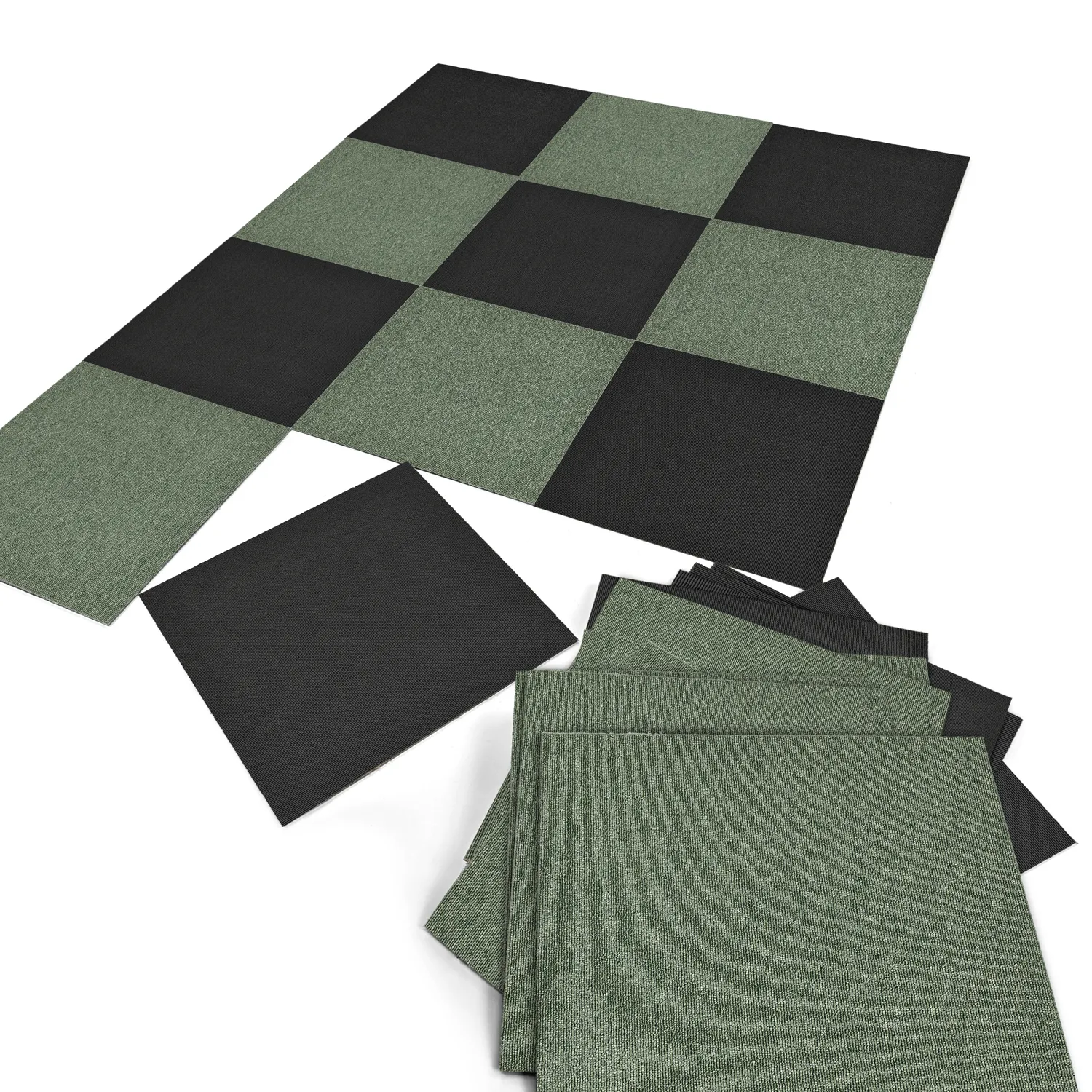 Moqueta - Almeria Losetas textiles 24 uds. (negro)