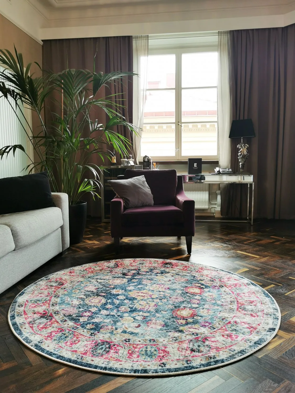 Alfombras redondeadas - Bouhjar (azul/rosa/multi)