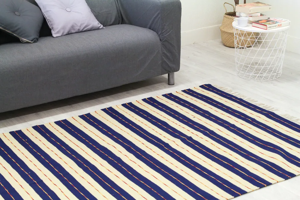 Alfombra de algodón - Alva (azul)