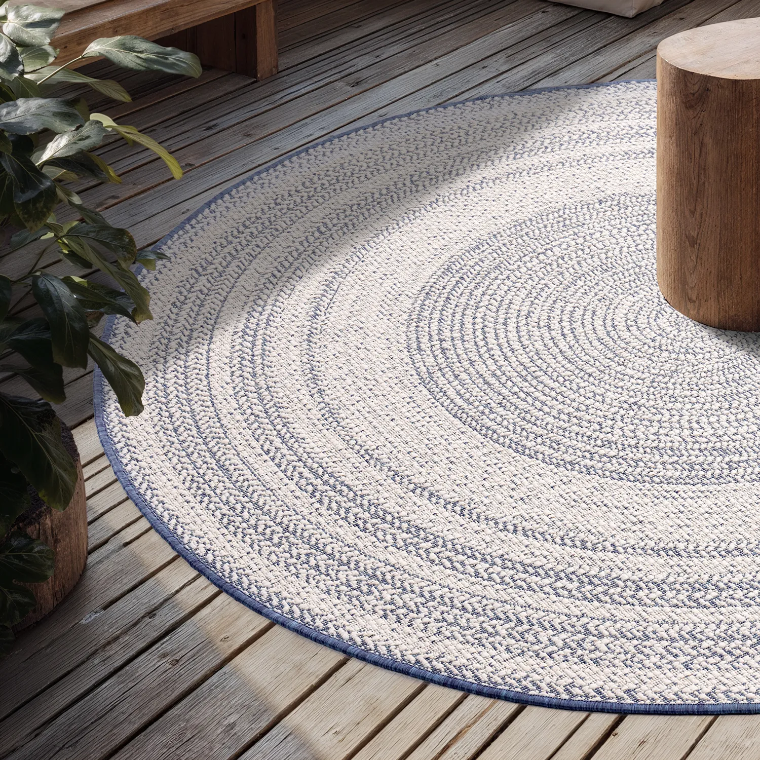 Alfombras redondeadas - Indoor/Outdoor Angus (azul)