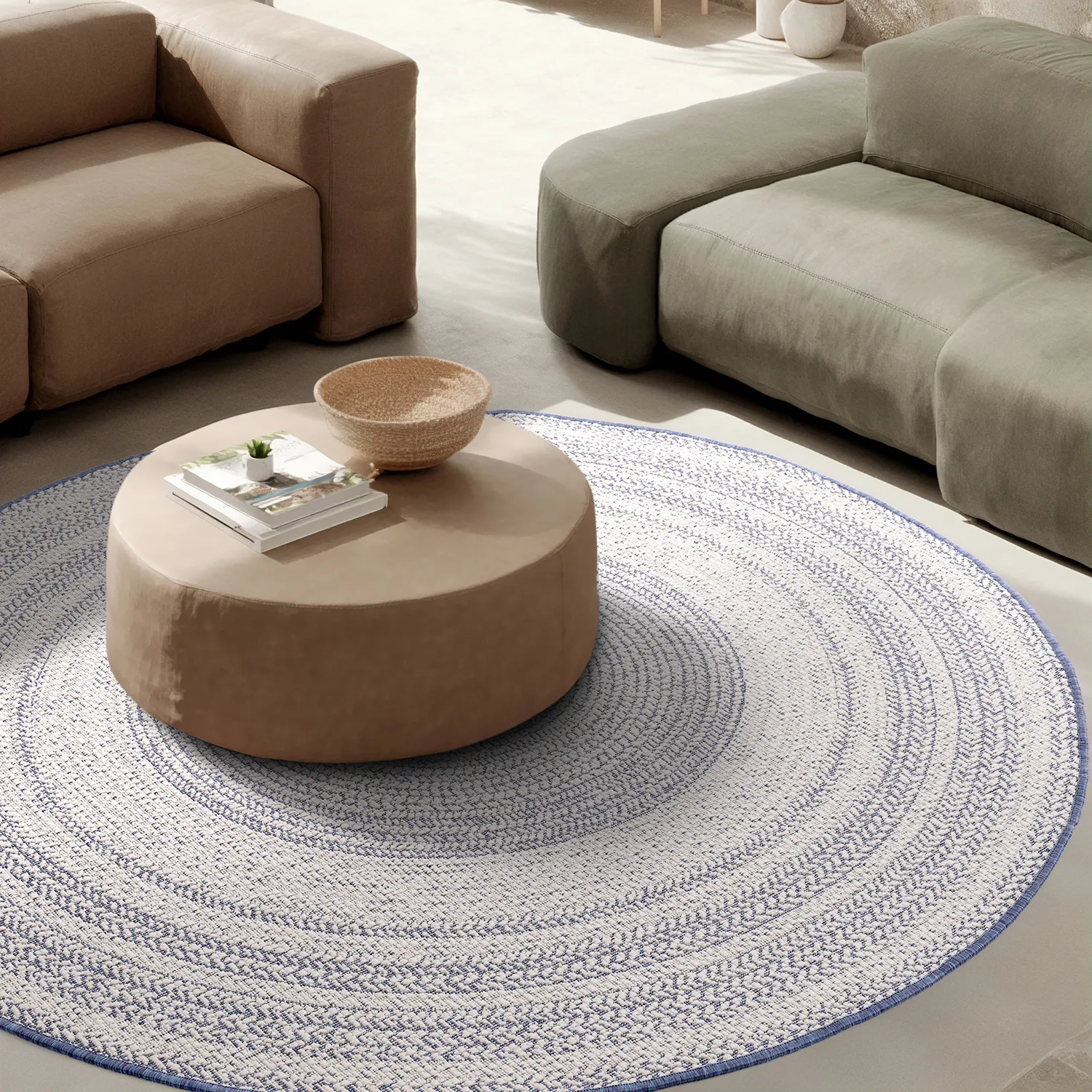 Alfombras redondeadas - Indoor/Outdoor Angus (azul)