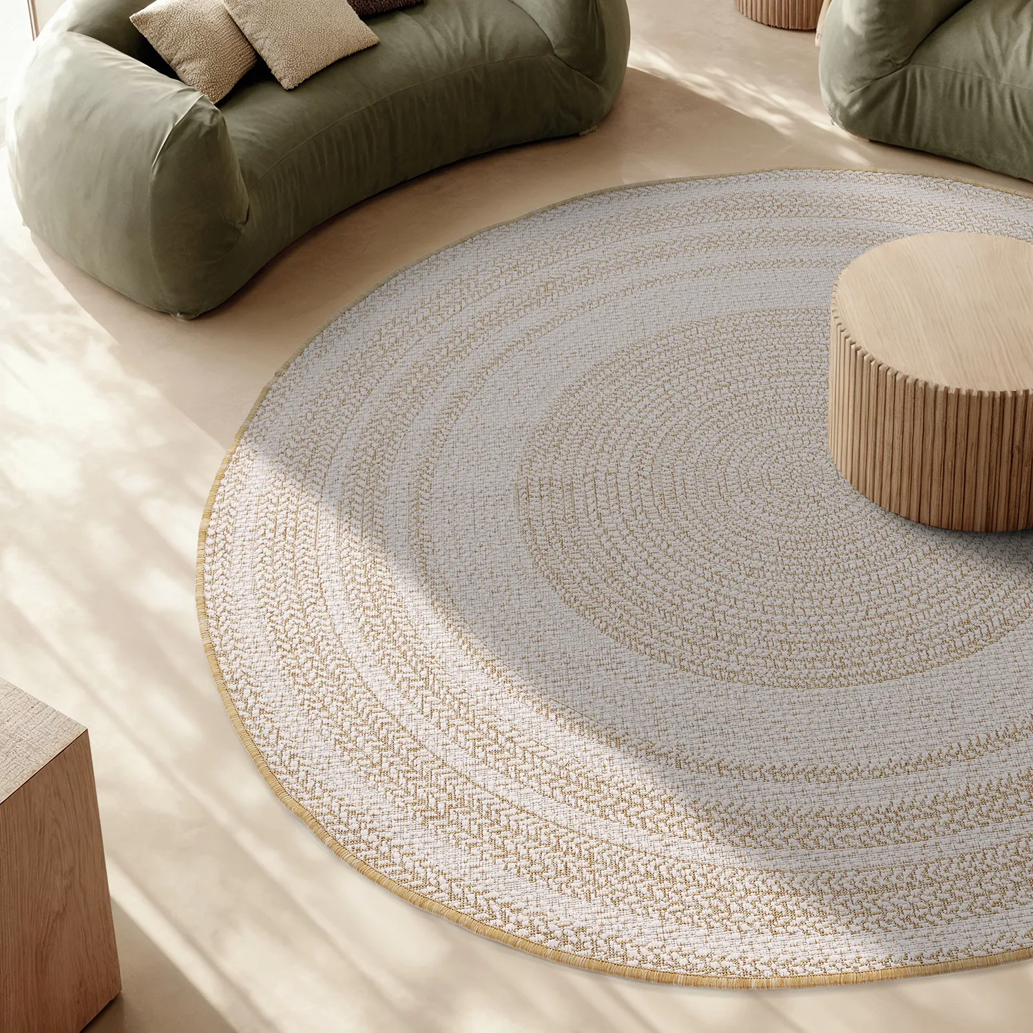 Alfombras redondeadas - Indoor/Outdoor Angus (naturaleza)