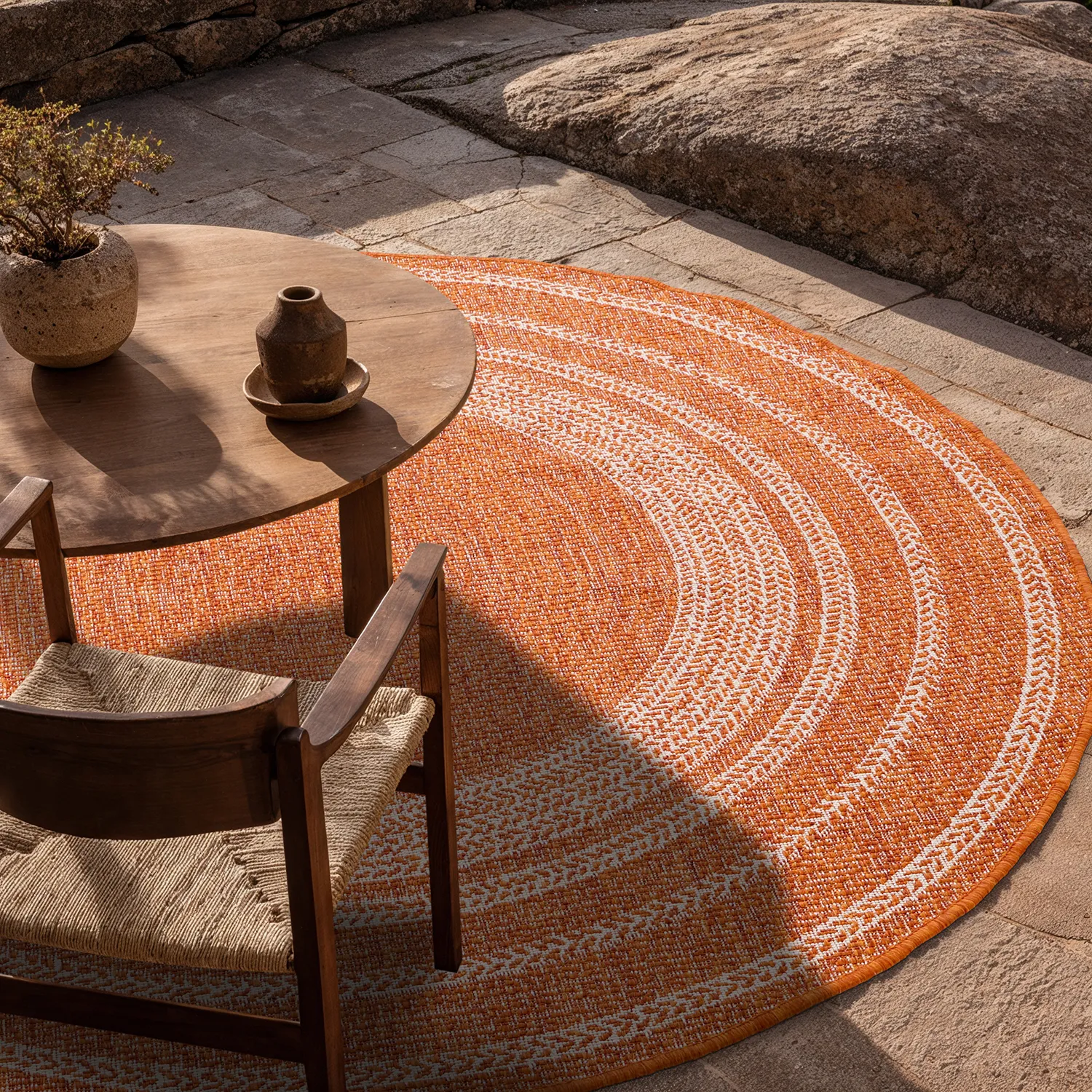 Alfombras redondeadas - Indoor/Outdoor Angus (rojo)