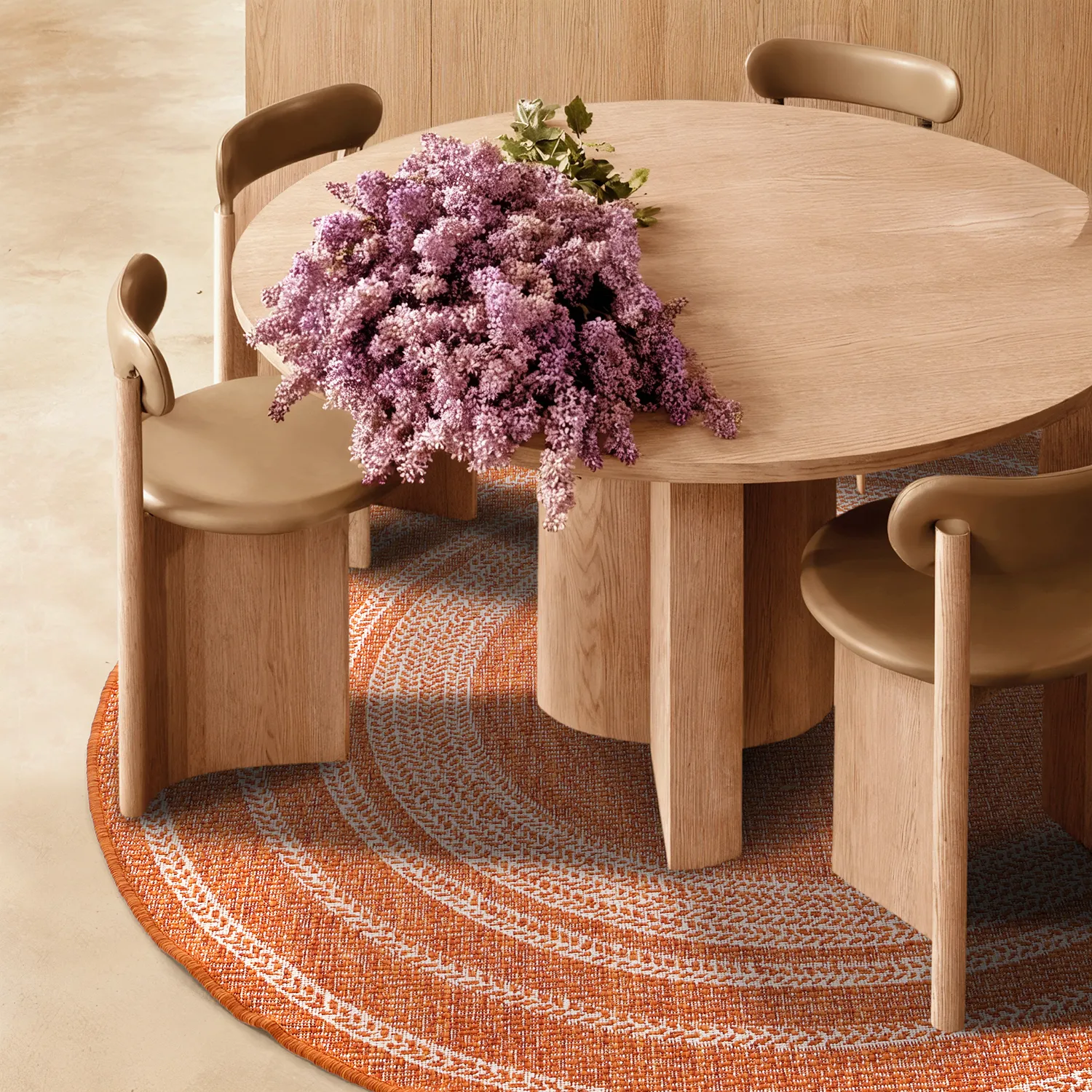 Alfombras redondeadas - Indoor/Outdoor Angus (rojo)