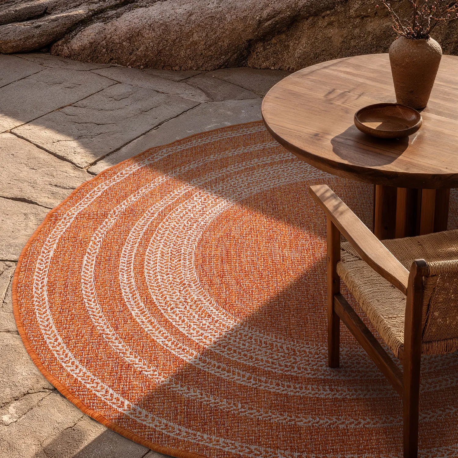 Alfombras redondeadas - Indoor/Outdoor Angus (rojo)