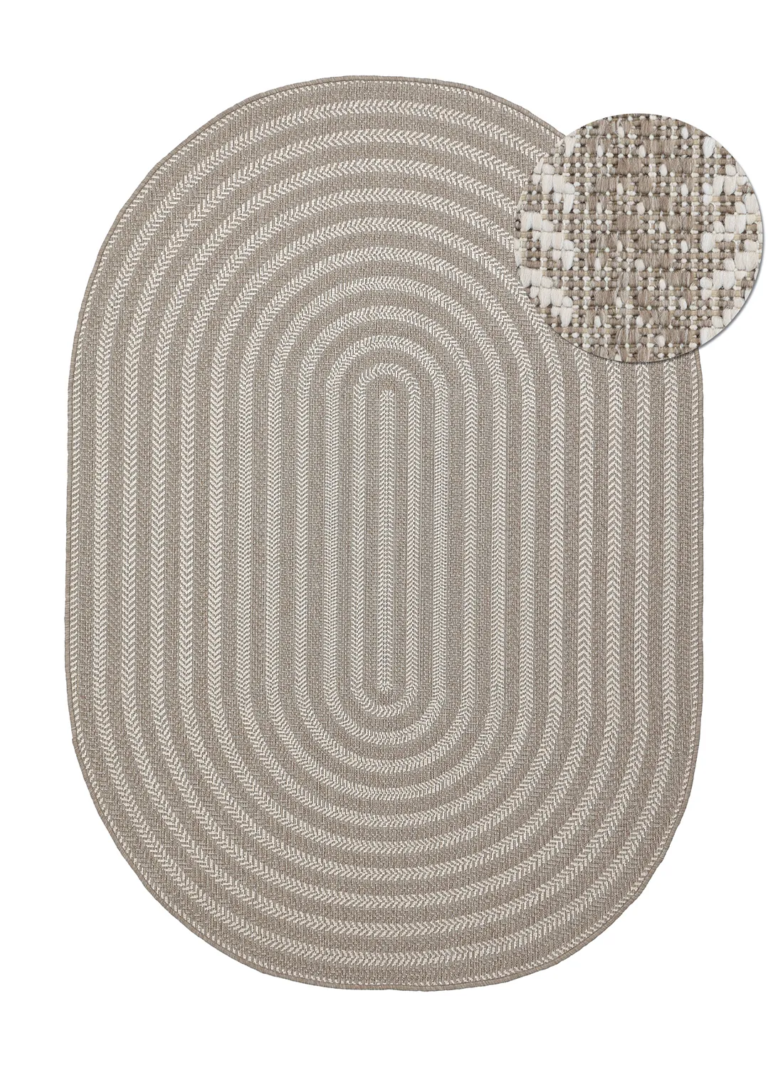 Alfombra ovalada - Indoor/outdoor Leander (beige)