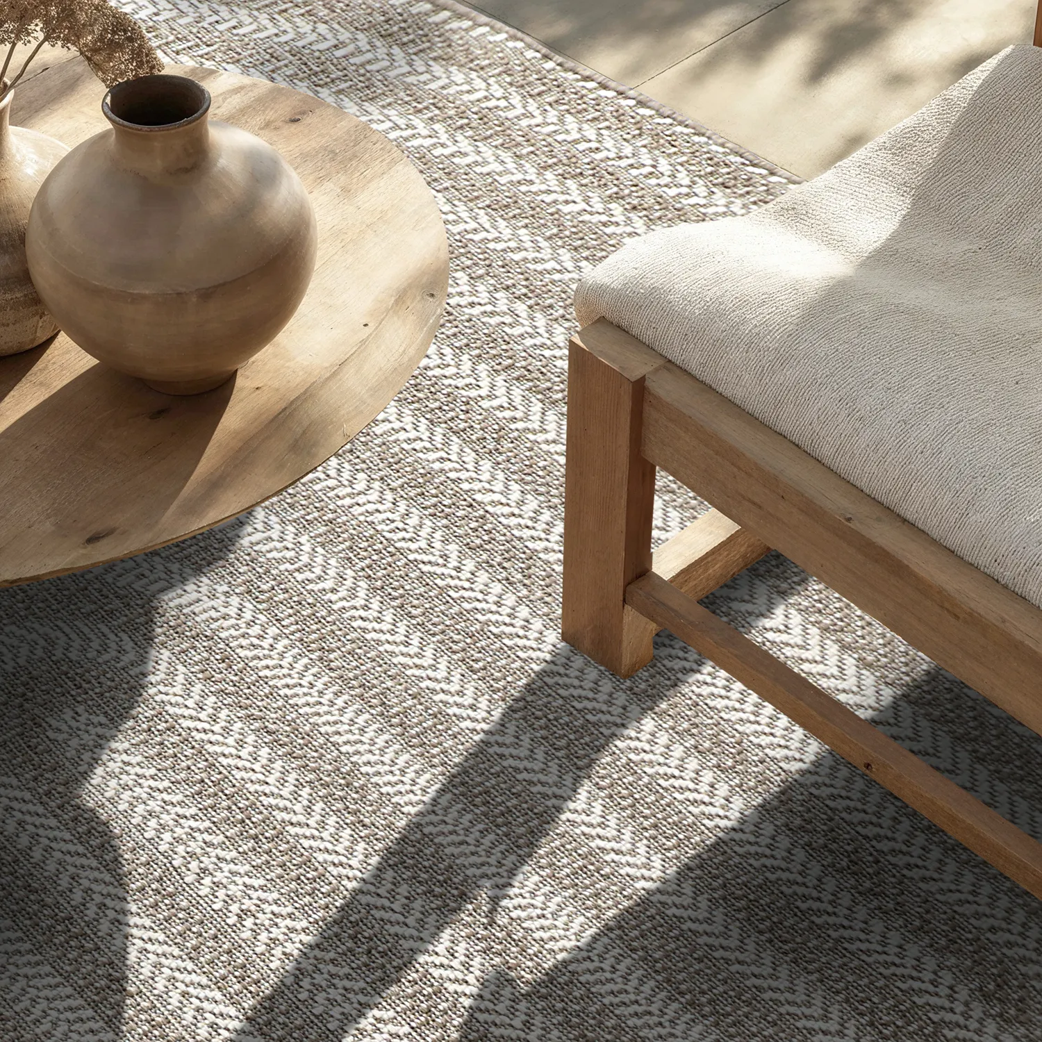 Alfombra ovalada - Indoor/outdoor Leander (beige)