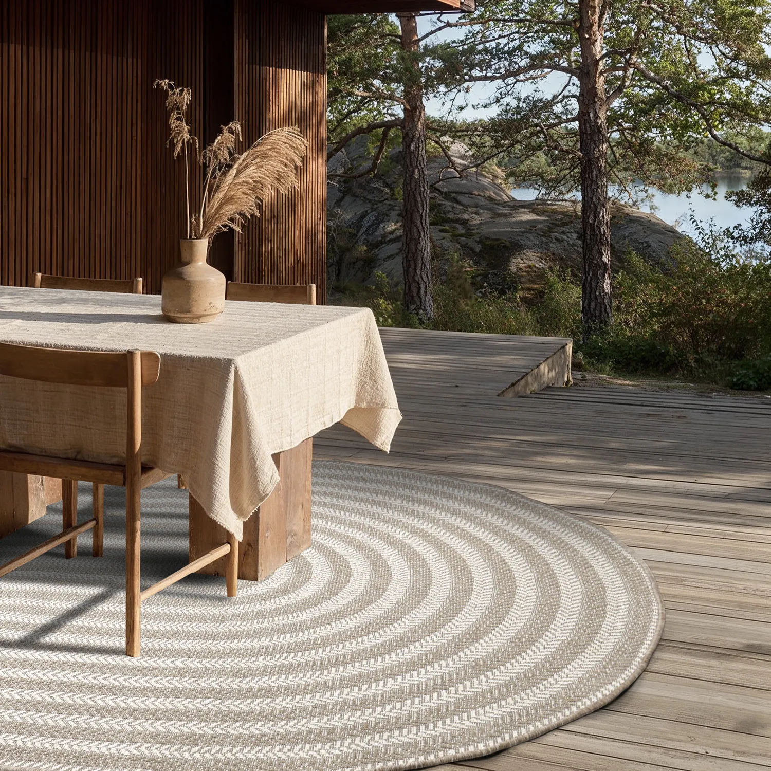 Alfombra ovalada - Indoor/outdoor Leander (beige)