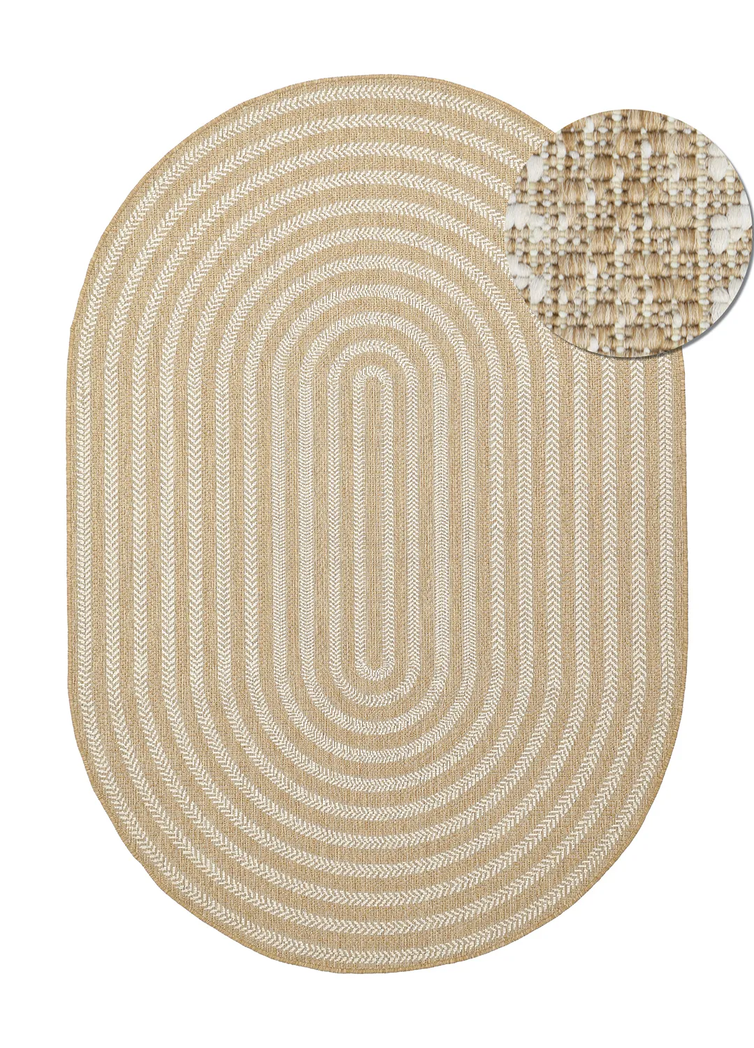 Alfombra ovalada - Indoor/outdoor Leander (naturaleza)