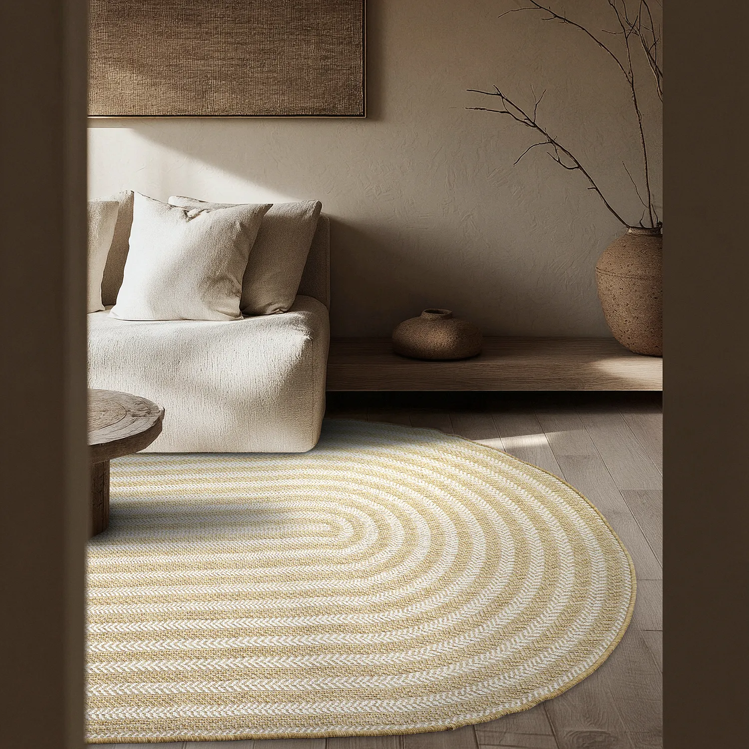 Alfombra ovalada - Indoor/outdoor Leander (naturaleza)