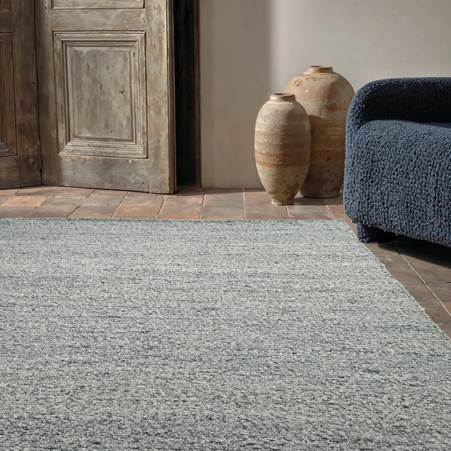 Alfombras de Interior/Exterior - Milford Wool Look (azul claro)