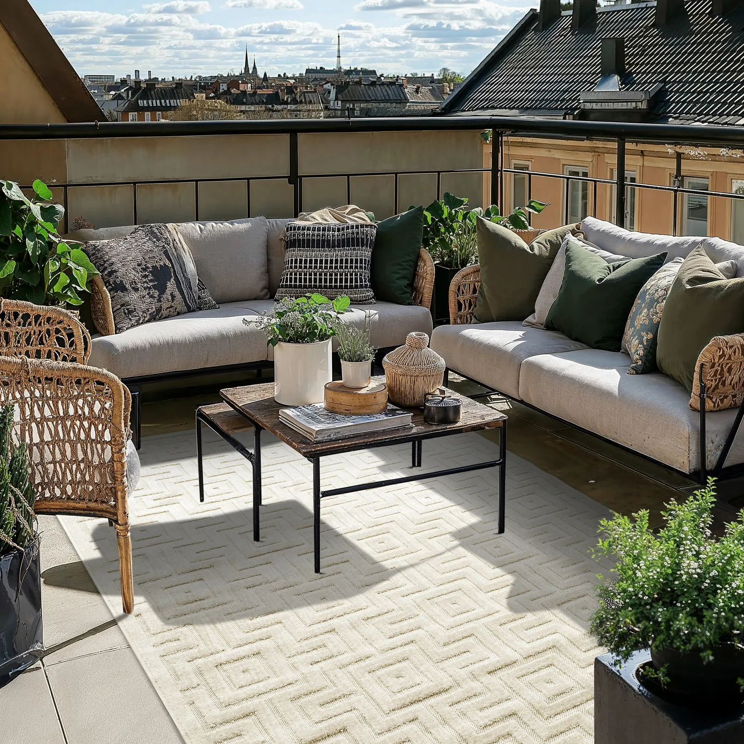 Shaggy Indoor/Outdoor - Oneida (crema)