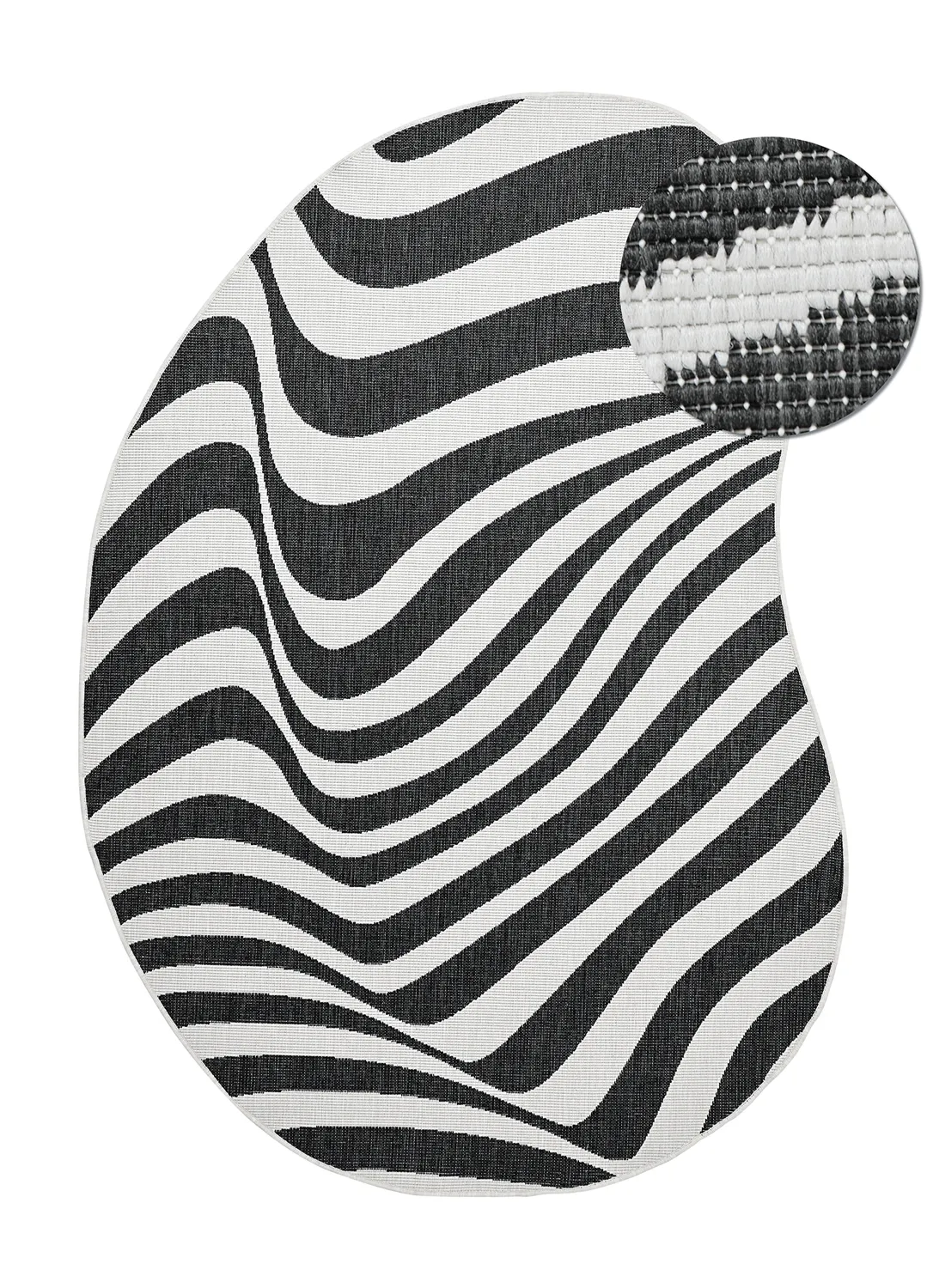 Alfombras de Interior/Exterior - utomhusmatta - Remina (negro/blanco)