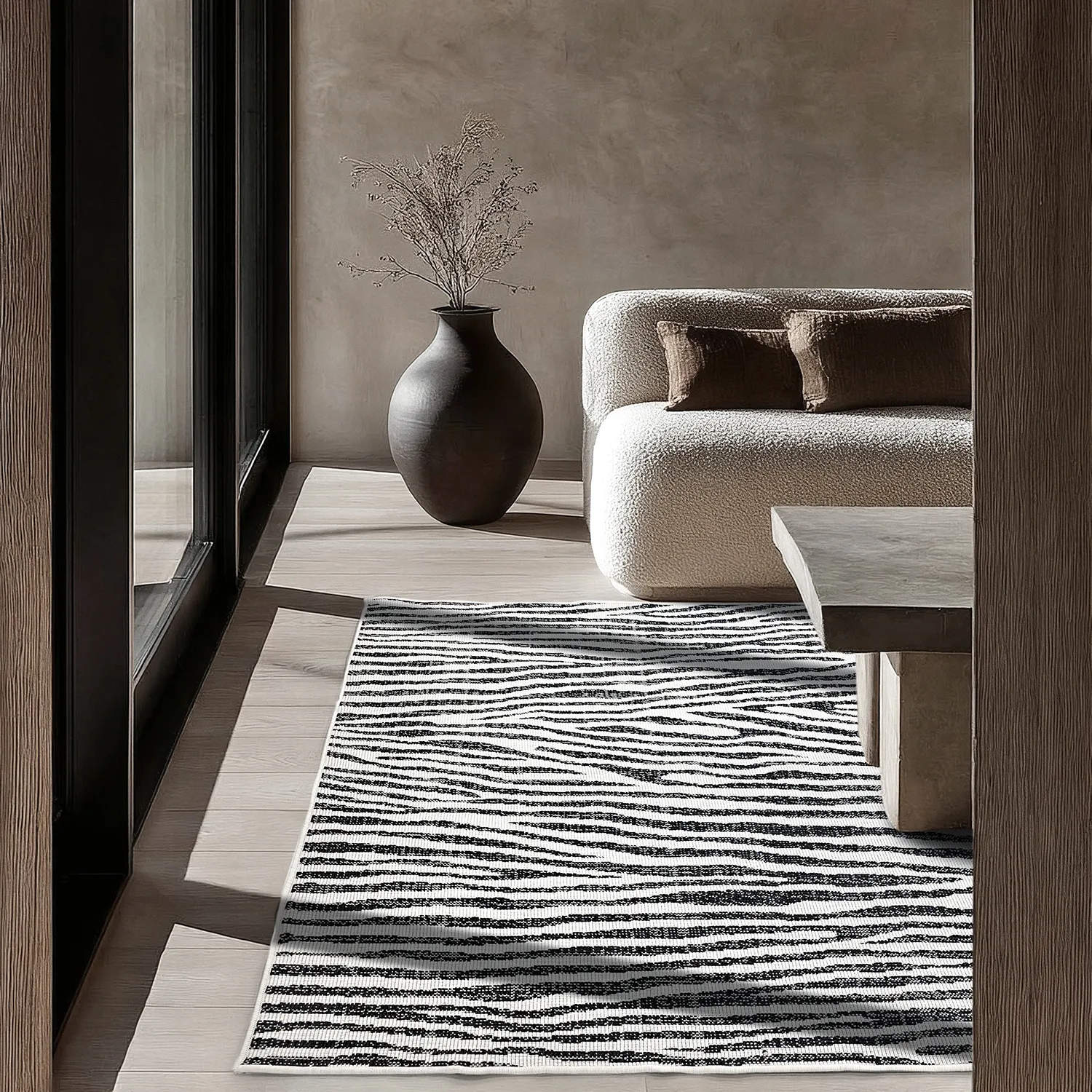 Alfombras de Interior/Exterior - utomhusmatta - Vaura (negro/blanco)