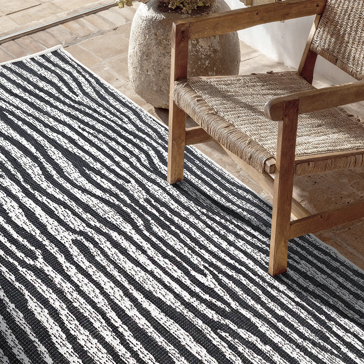 Alfombras de Interior/Exterior - utomhusmatta - Vaura (negro/blanco)