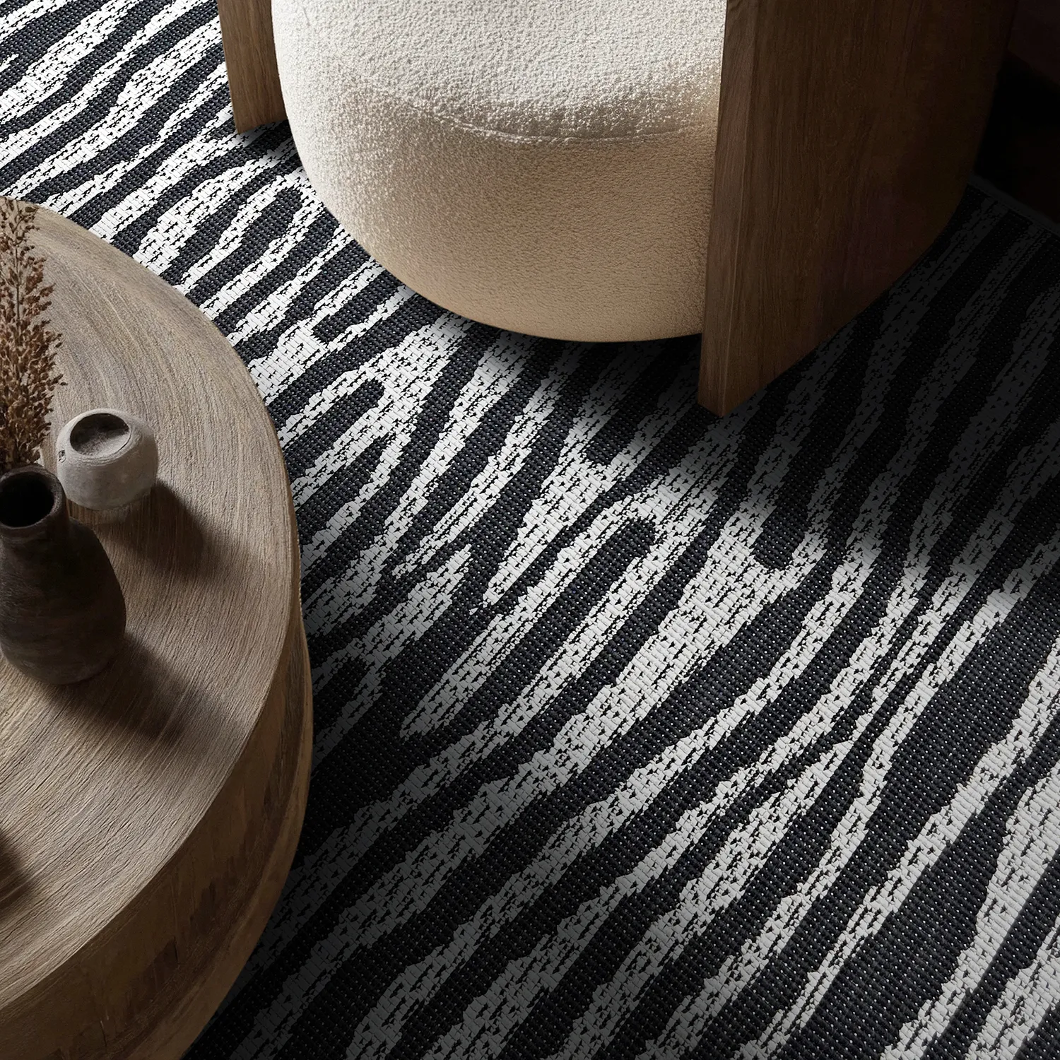 Alfombras de Interior/Exterior - utomhusmatta - Vaura (negro/blanco)