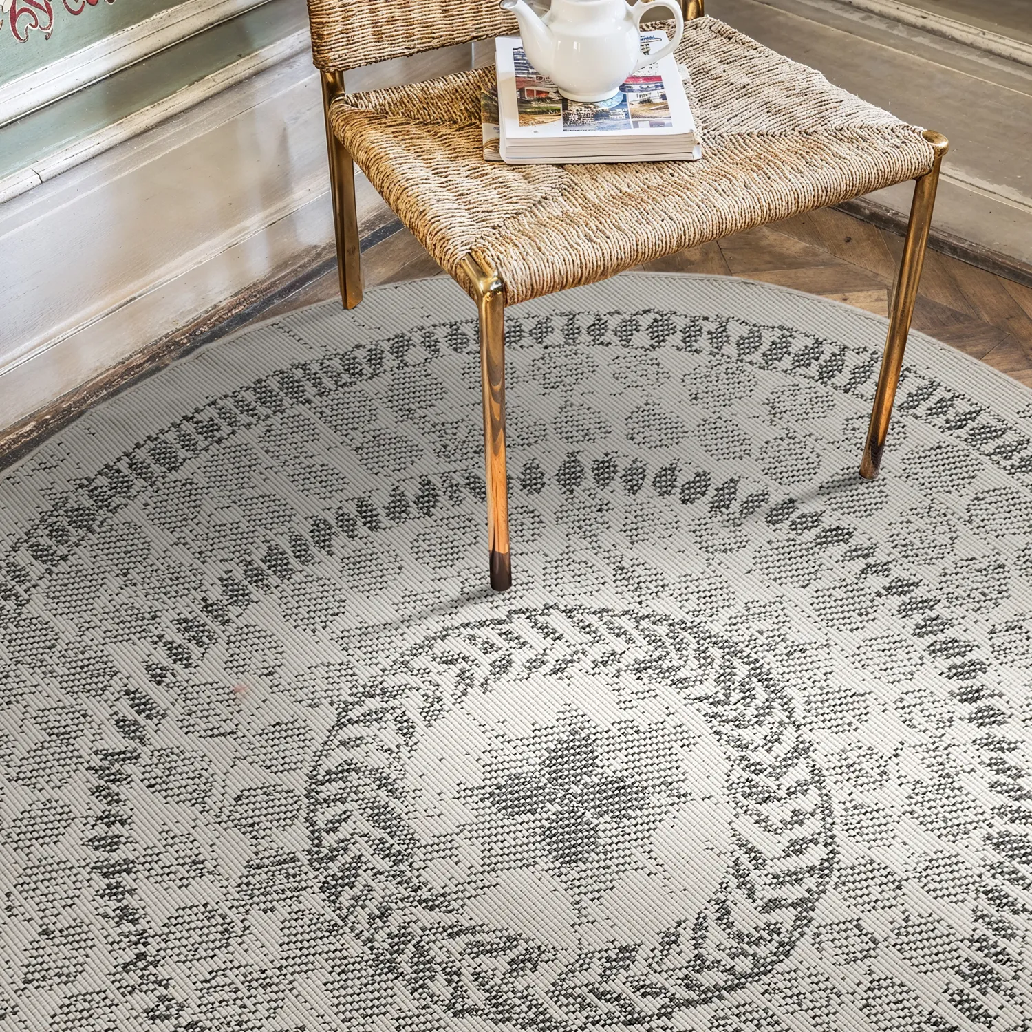 Alfombras redondeadas - Indoor/Outdoor Malcolm (gris)