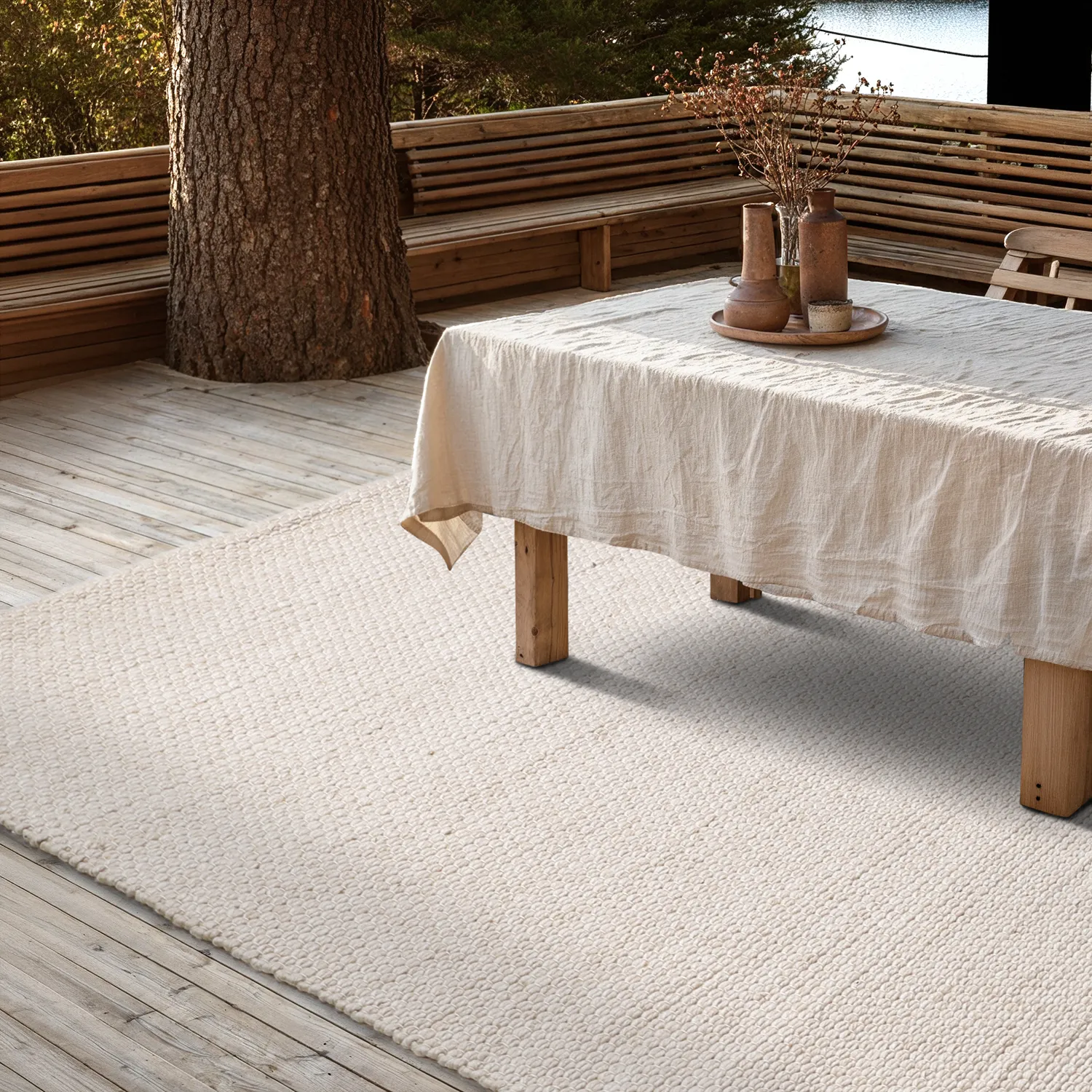 Alfombras de Interior/Exterior - Arco Wool Look (crema)