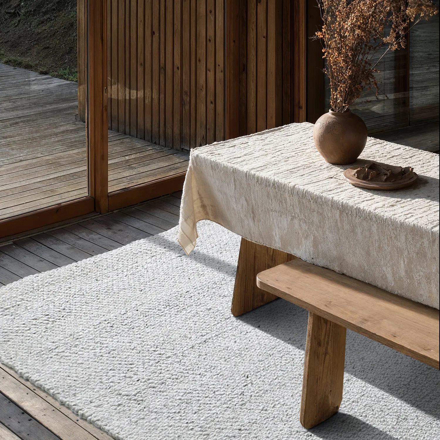 Alfombras de Interior/Exterior - Arco Wool Look (gris/beige)