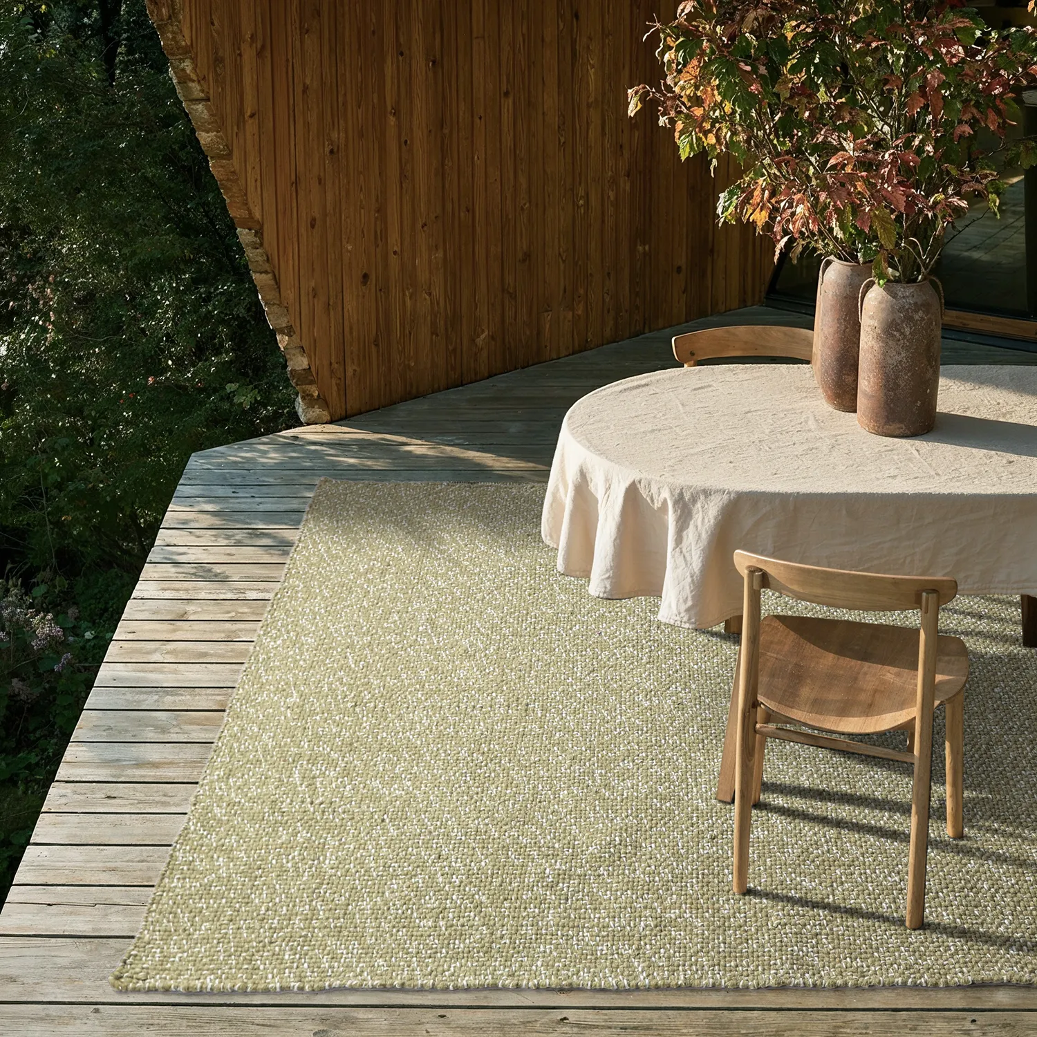 Alfombras de Interior/Exterior - Orta Wool Look (verde musgo)