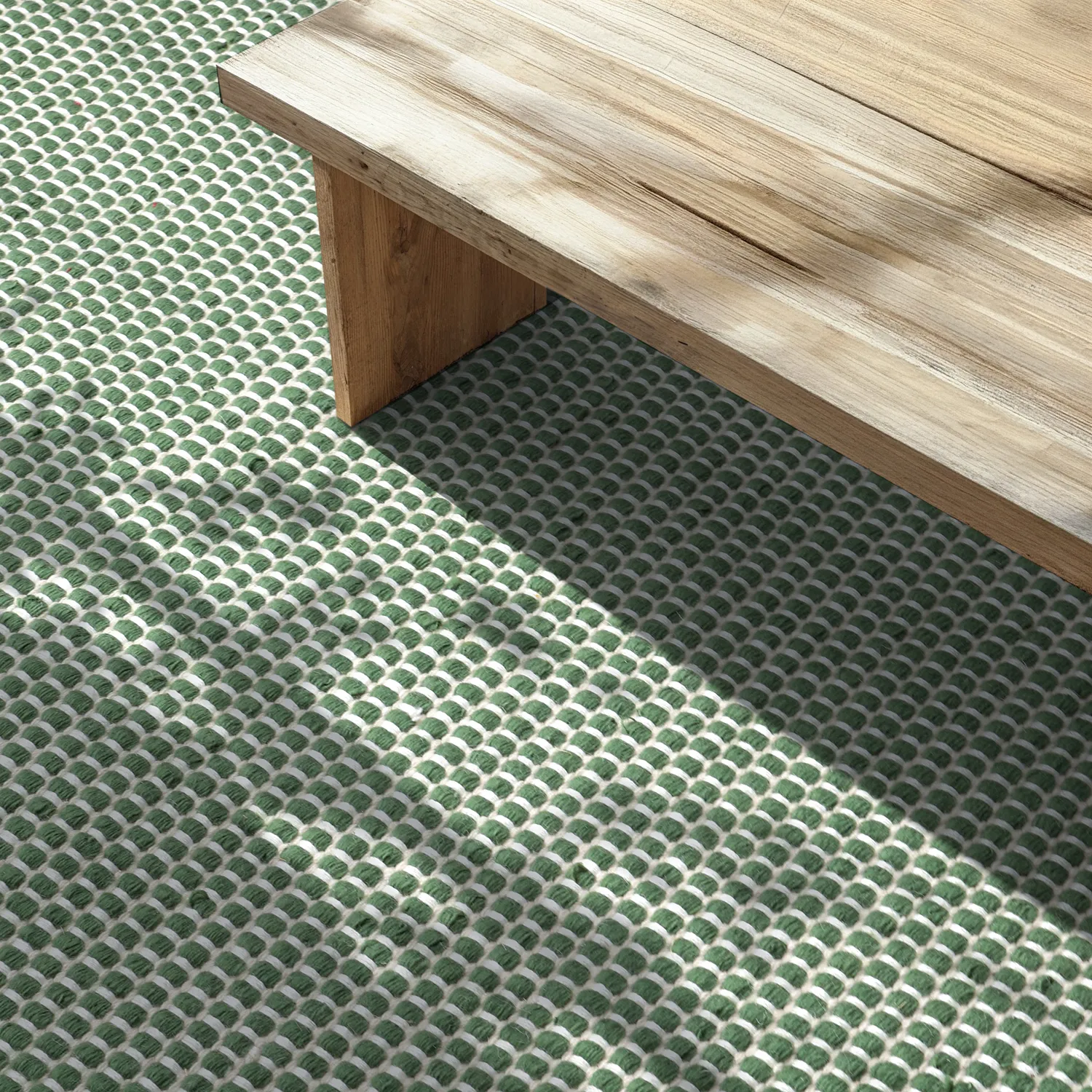 Alfombras de Interior/Exterior - Coastal Wool Look (verde/blanco)