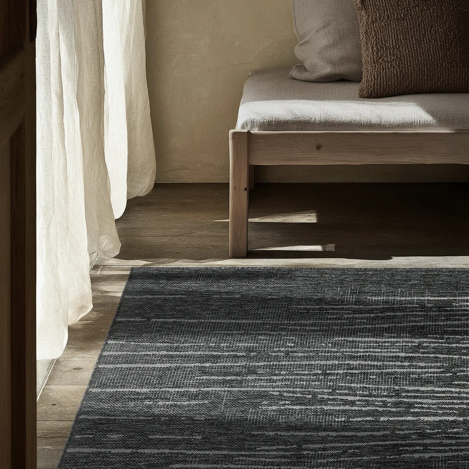 Alfombras de Interior/Exterior - Ragusa (negro/crema)