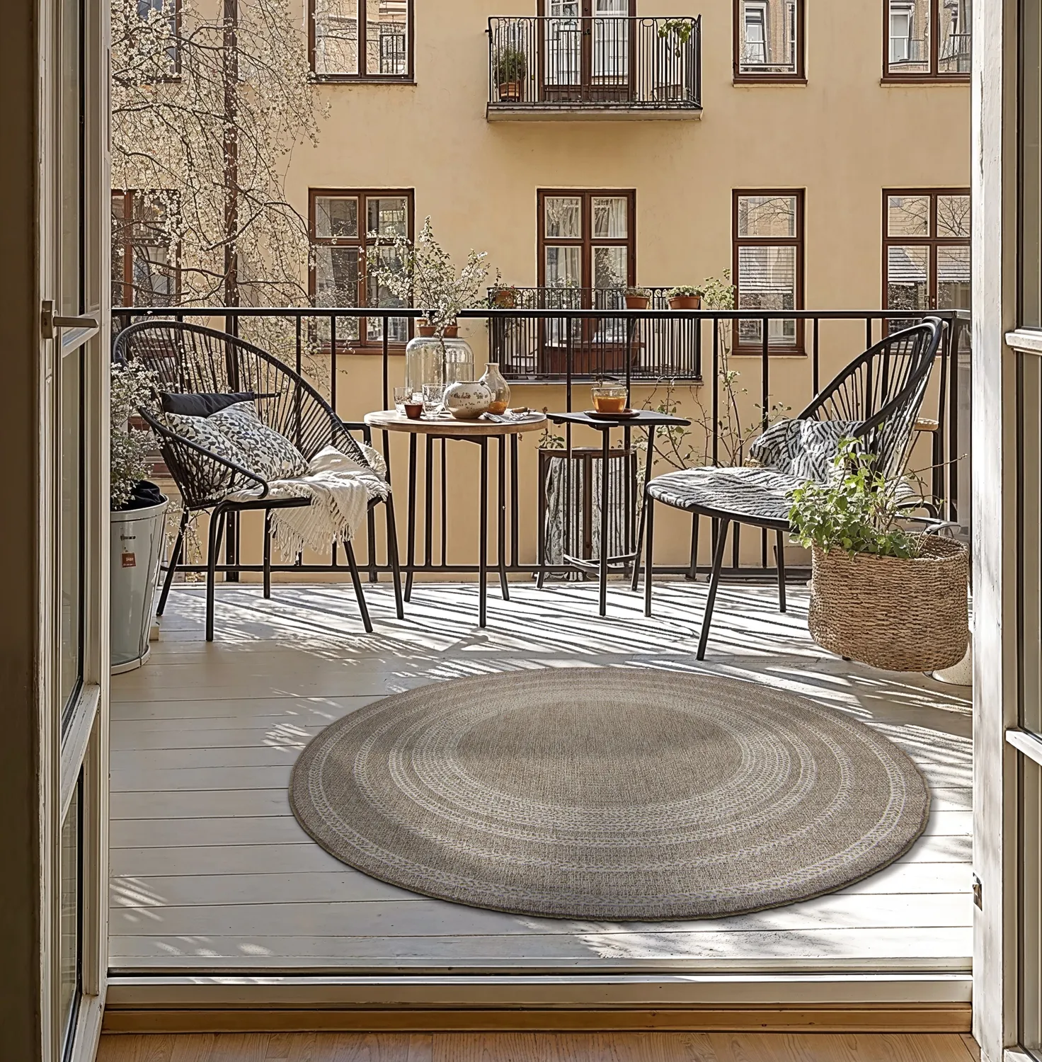 Alfombras redondeadas - Indoor/Outdoor Angus (beige)