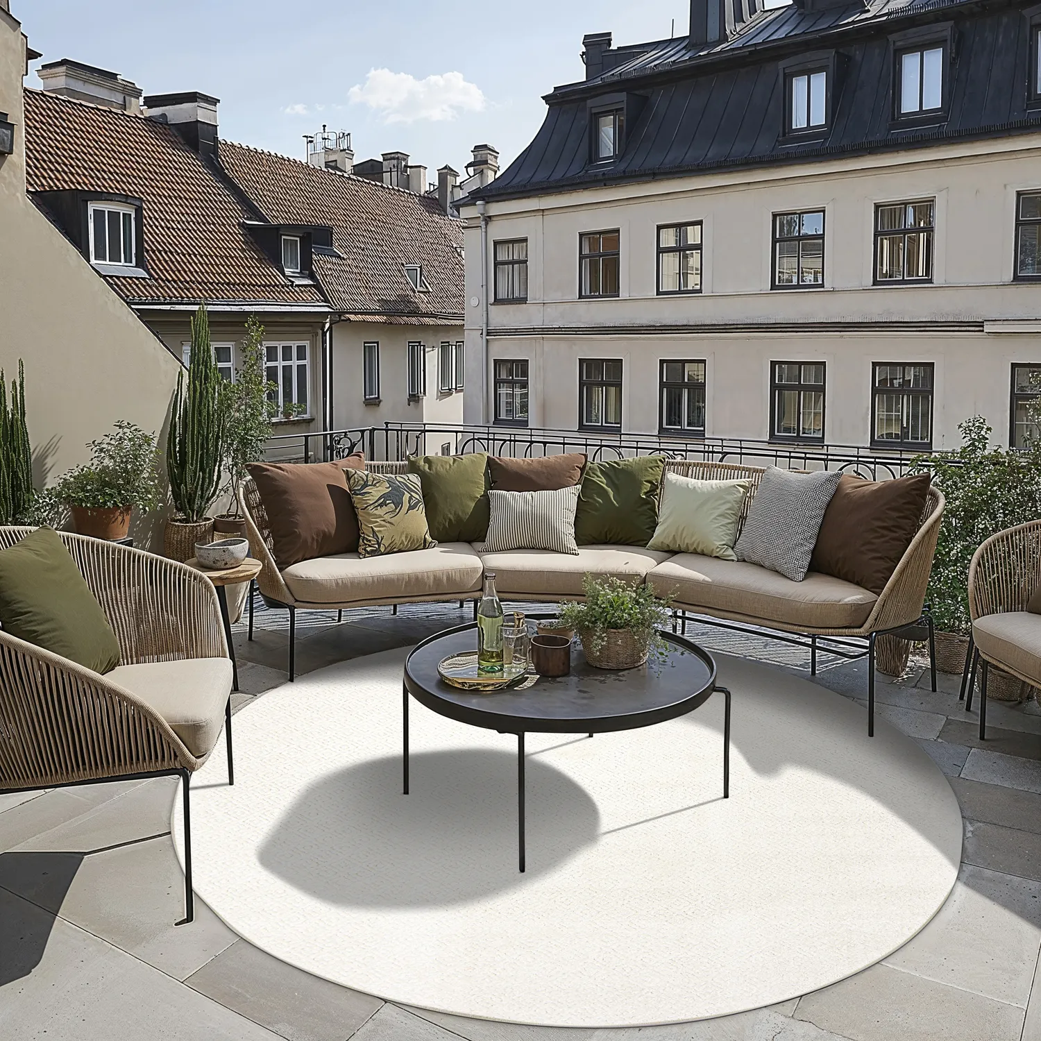 Alfombras redondeadas - Indoor/Outdoor Baldwin (cream)