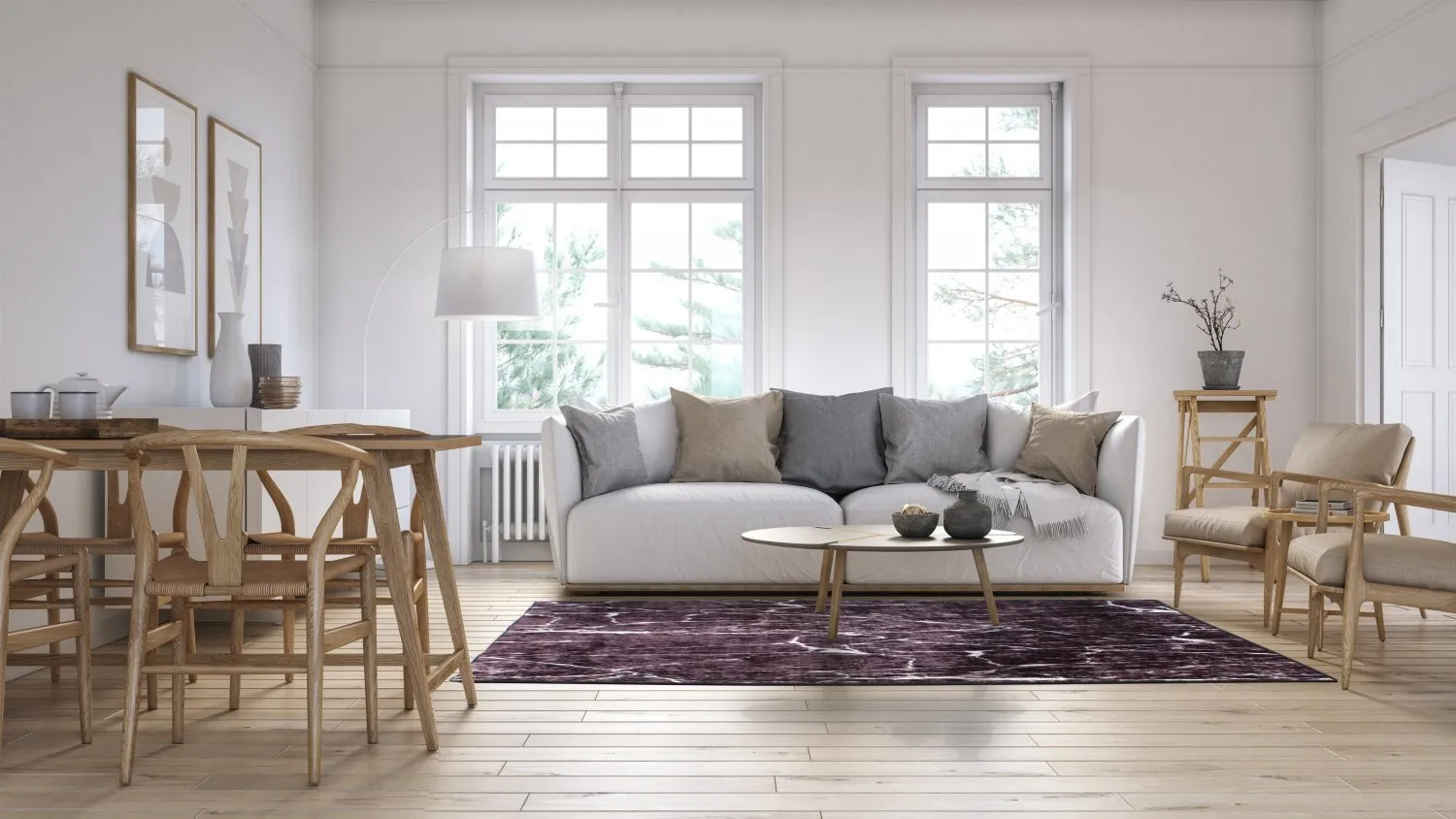 Alfombra Wilton - Vieste (negro/blanco)