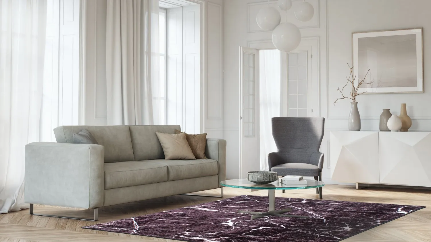 Alfombra Wilton - Vieste (negro/blanco)