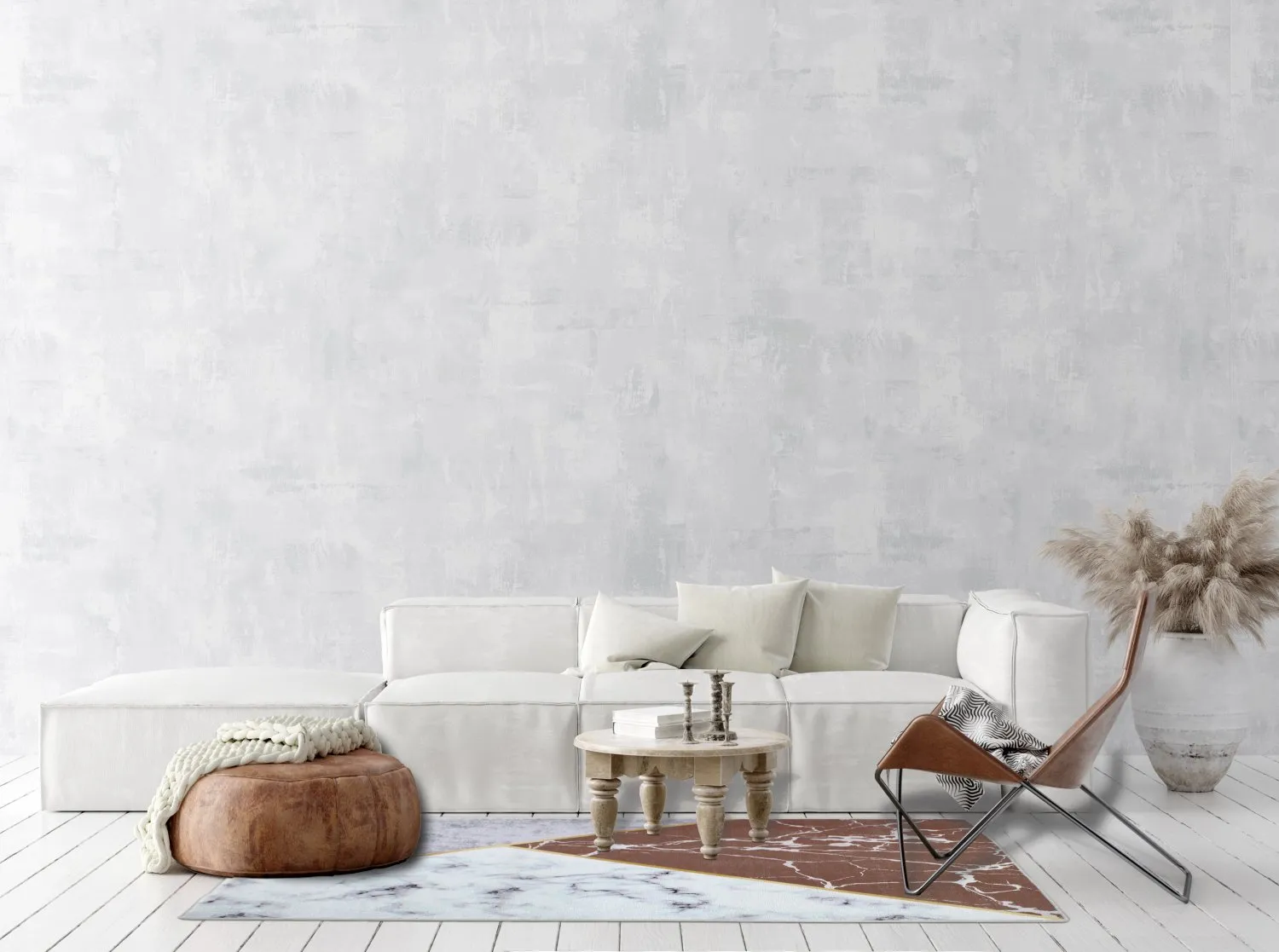 Alfombra Wilton - Savino (gris/blanco/marrón)