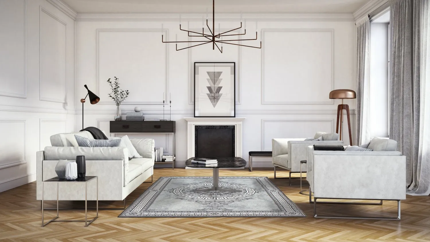 Alfombra Wilton - Amer (negro/blanco)