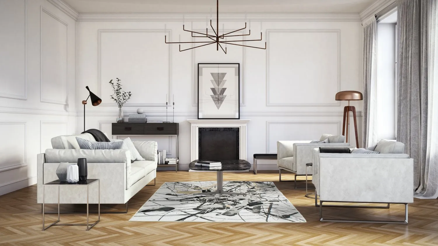 Alfombra Wilton - Lawrance (gris/blanco)