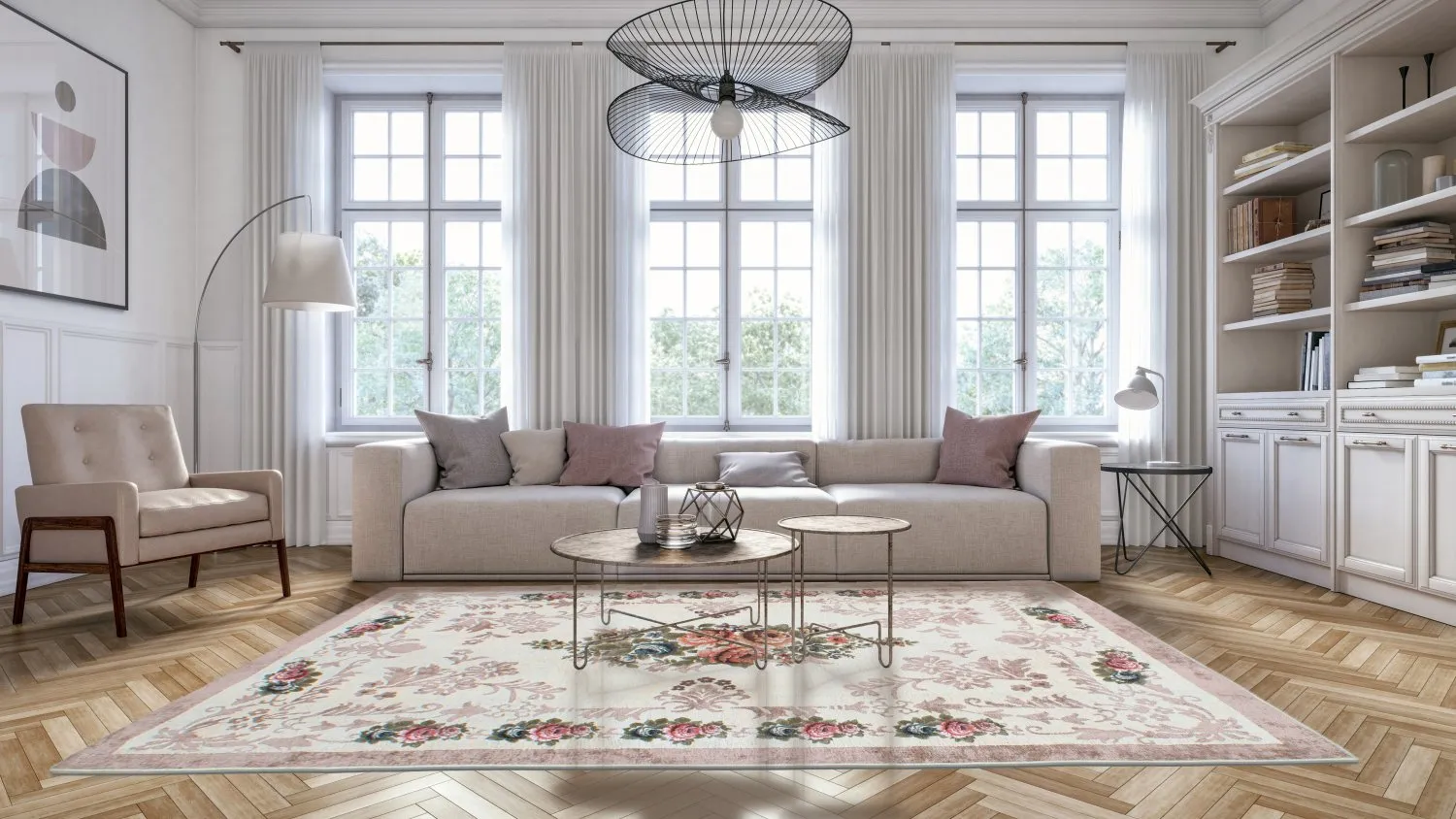 Alfombra Wilton - Delpha (beige/multicolor)