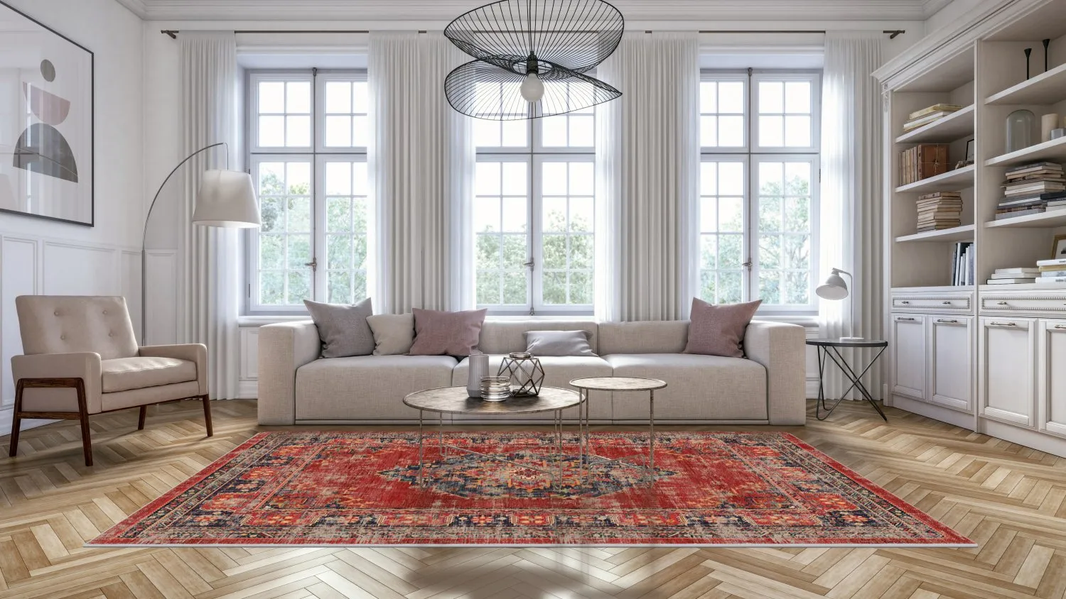 Alfombra Wilton - Soussi (rojo/multi)