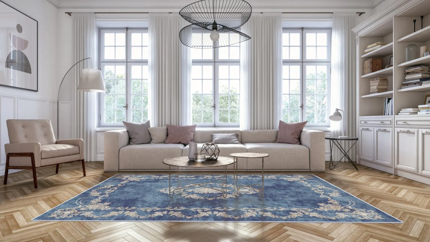 Alfombra Wilton - Taknis (azul)