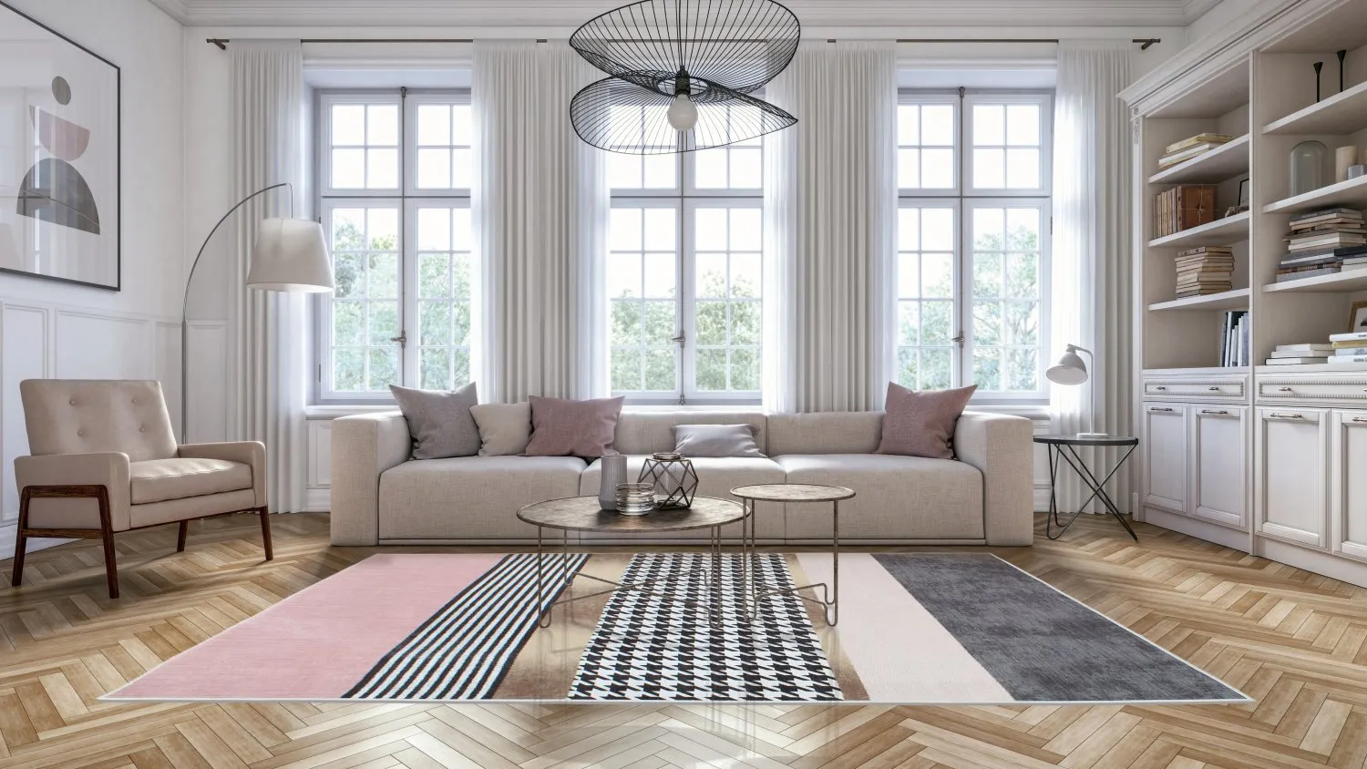 Alfombra Wilton - Esme (rosa/multicolor)