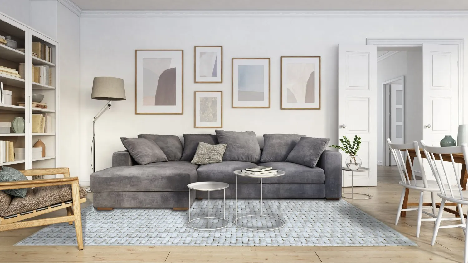 Alfombra Wilton - Sevgi (gris/blanco)