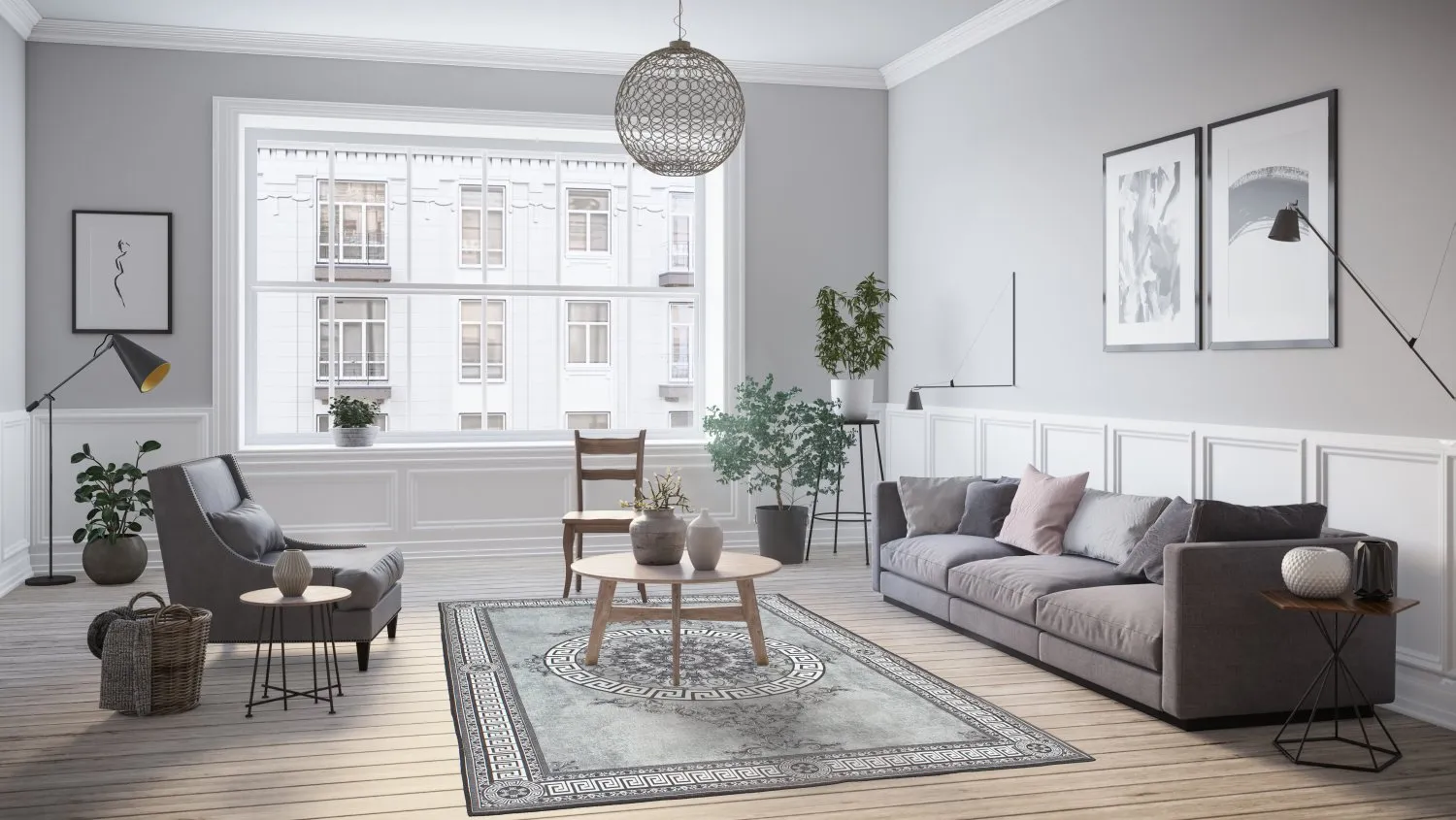 Alfombra Wilton - Amer (negro/blanco)