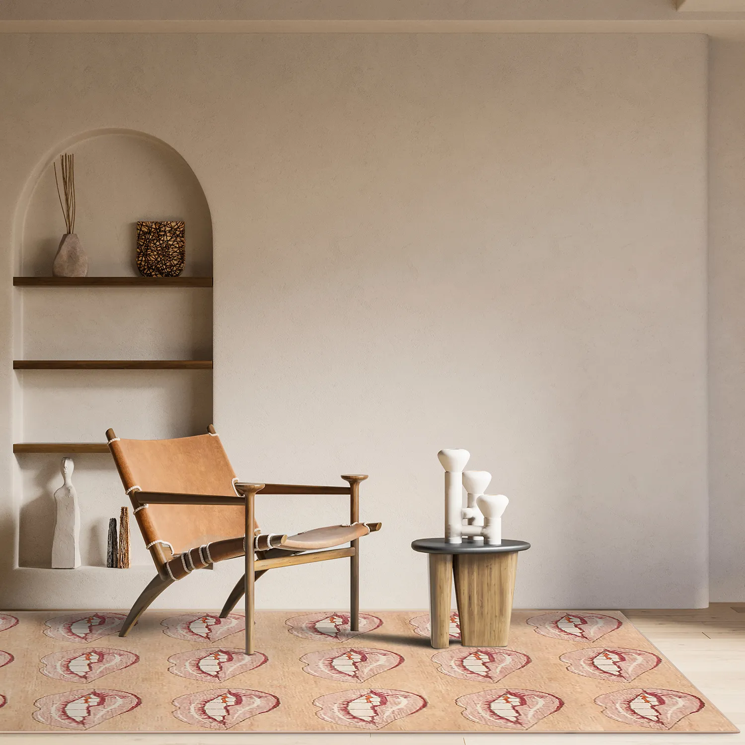 Alfombra Wilton - Avery (beige/rosa)