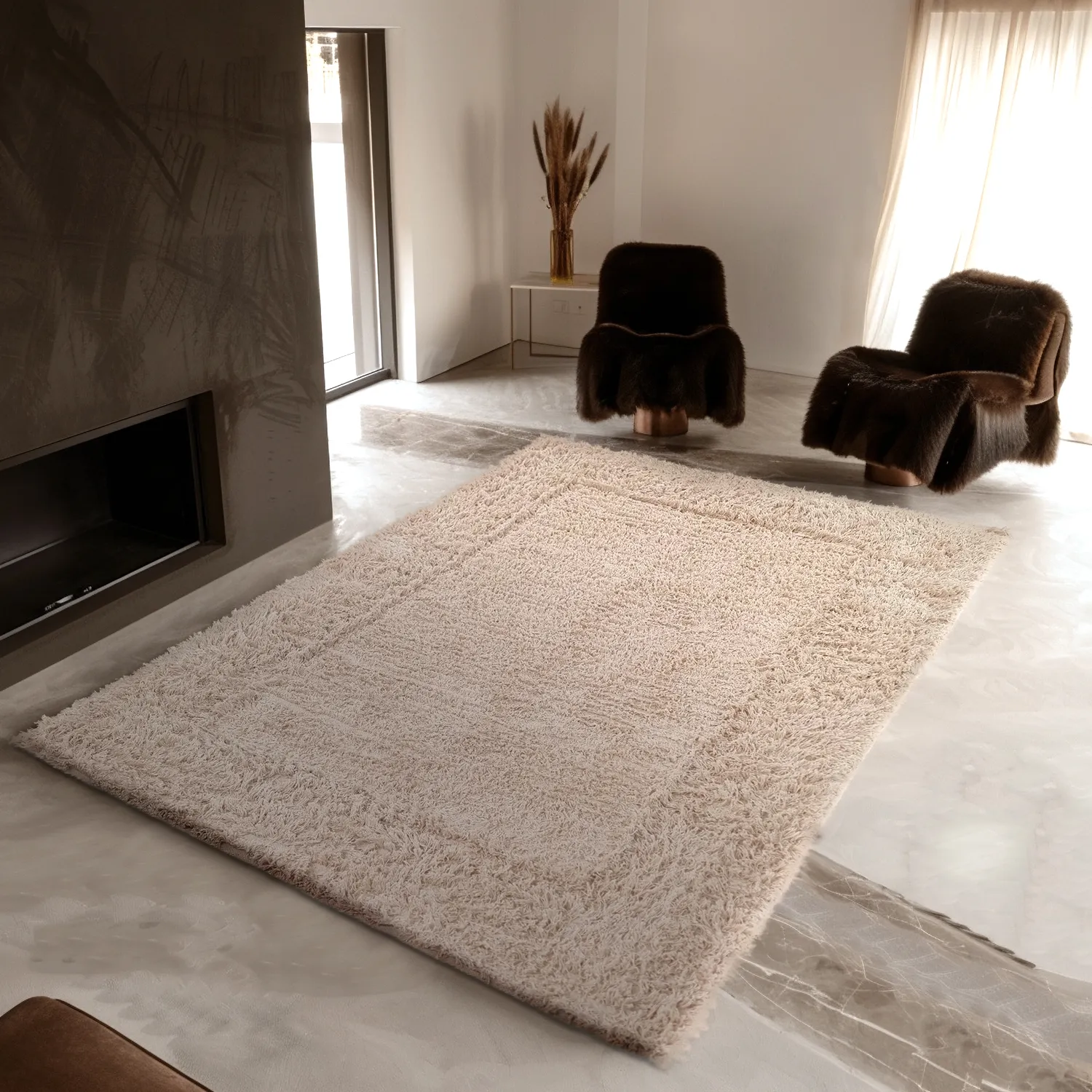 Alfombras de pelo largo - Aline Natural Cotton Shaggy (beige)