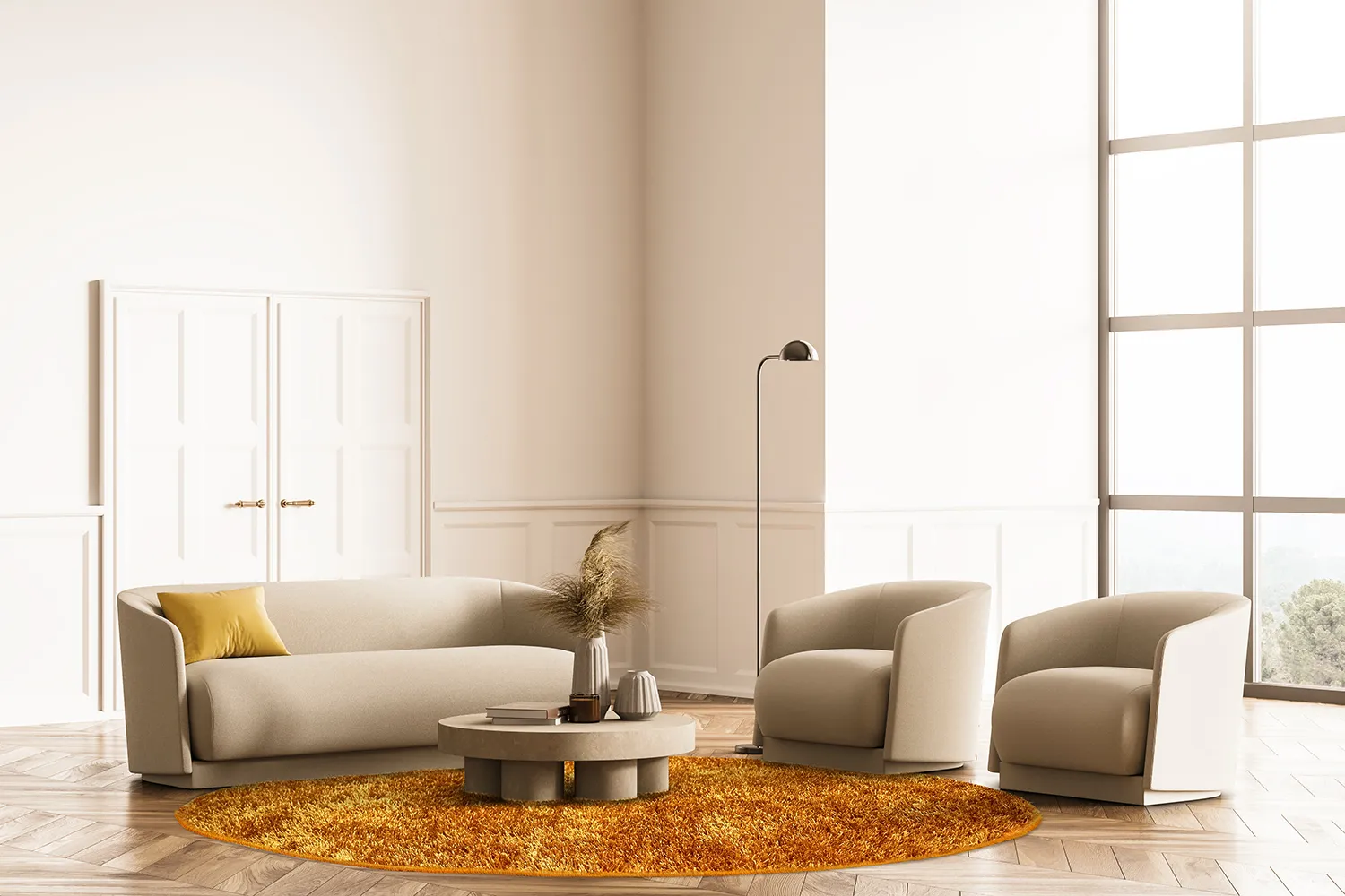 Alfombras redondeadas - Cosy (ocher)