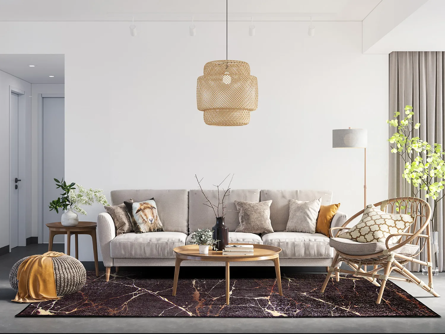 Alfombra Wilton - Nara (negro/oro)