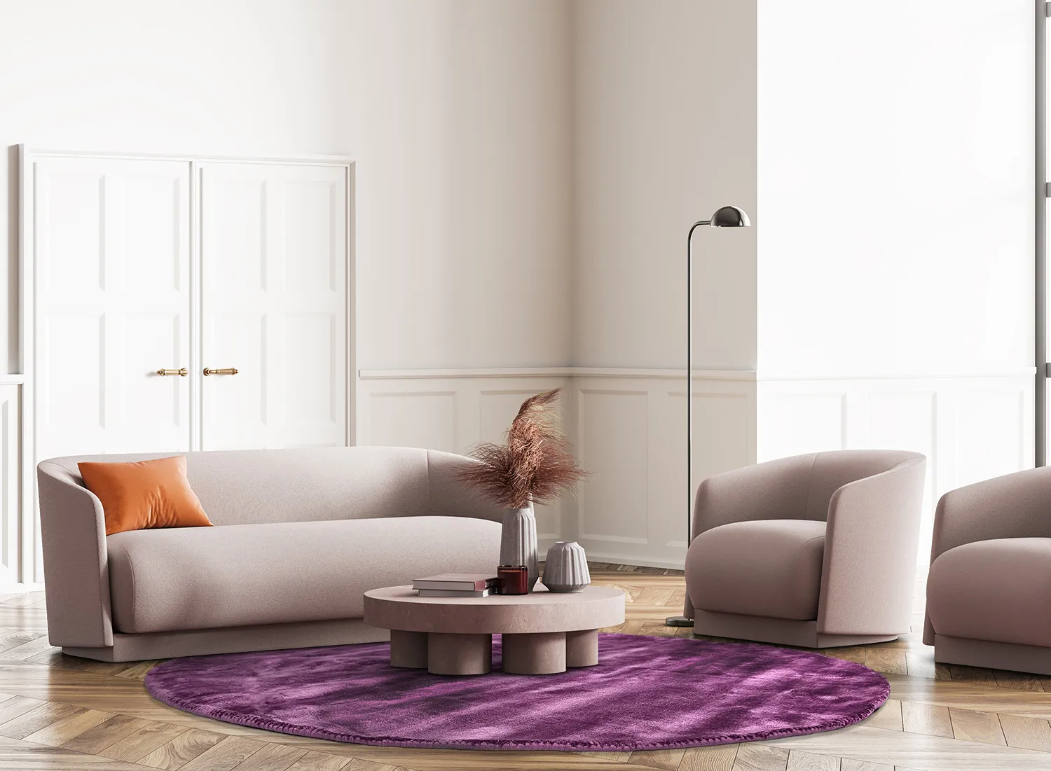 Alfombras redondeadas - Jodhpur Special Luxury Edition (morado)