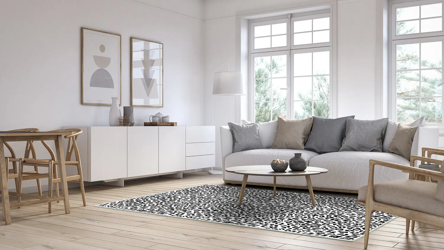 Alfombra Wilton - Leopard (negro/blanco)