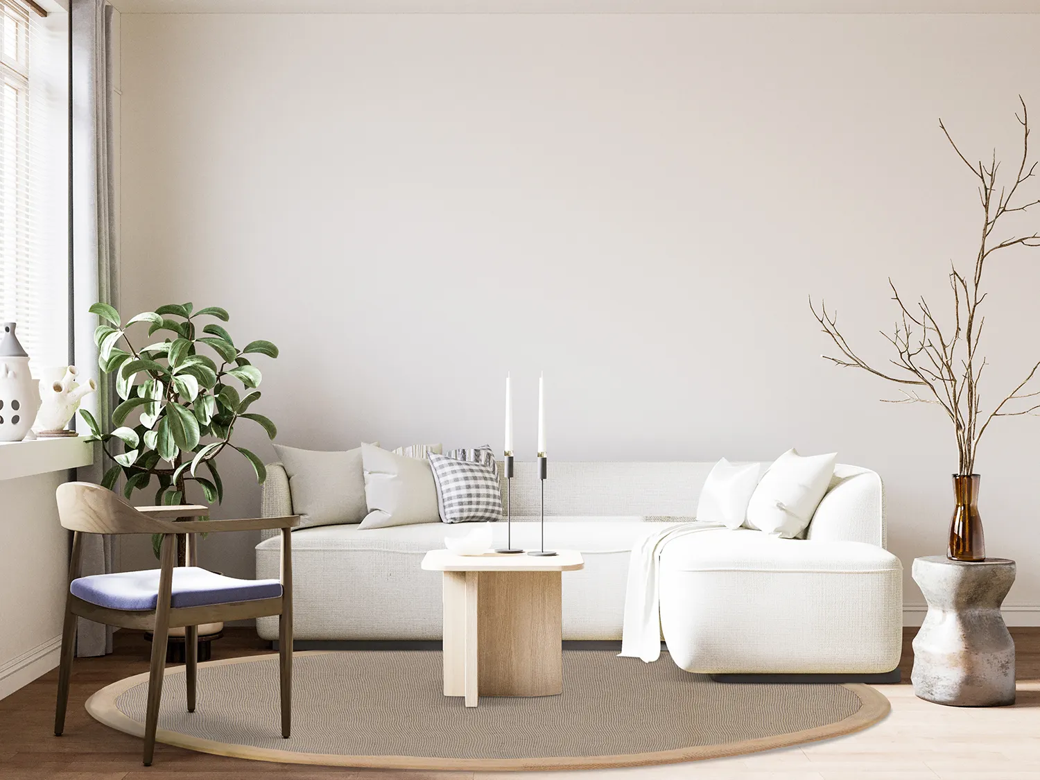 Alfombras redondeadas (sisal) - Agave (taupe claro)