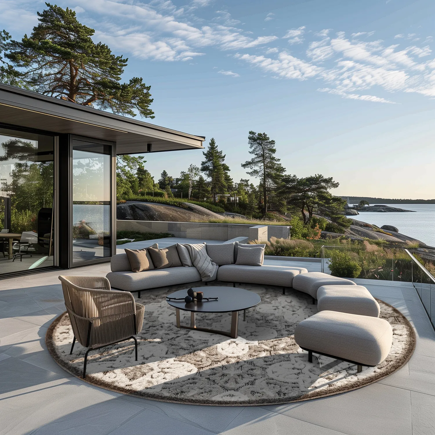 Alfombras redondeadas - Indoor/Outdoor Hampton (gris)